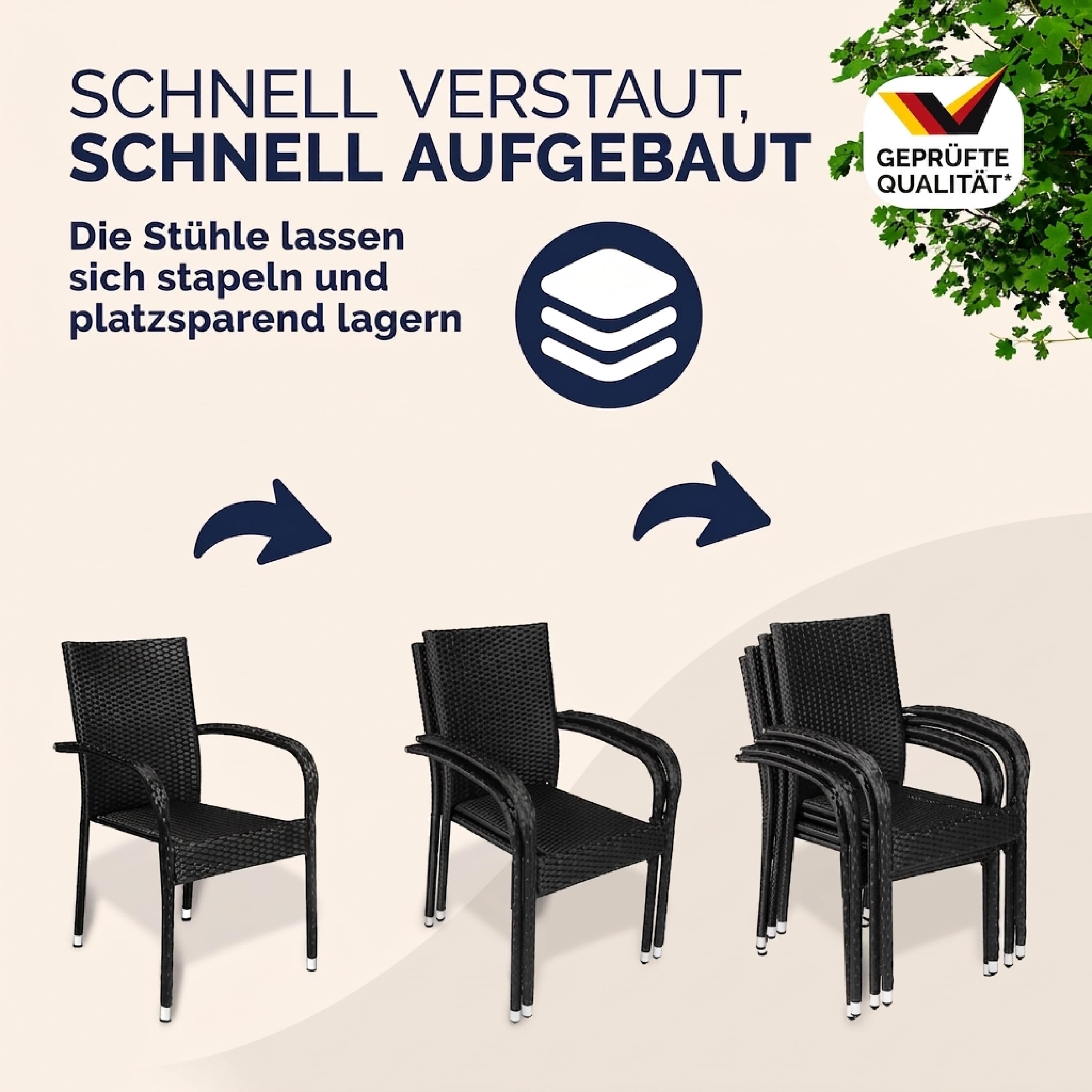 Polyrotan\u0020Tuinstoel\u0020Comfort\u00204\u0020stuks\u0020Zwart