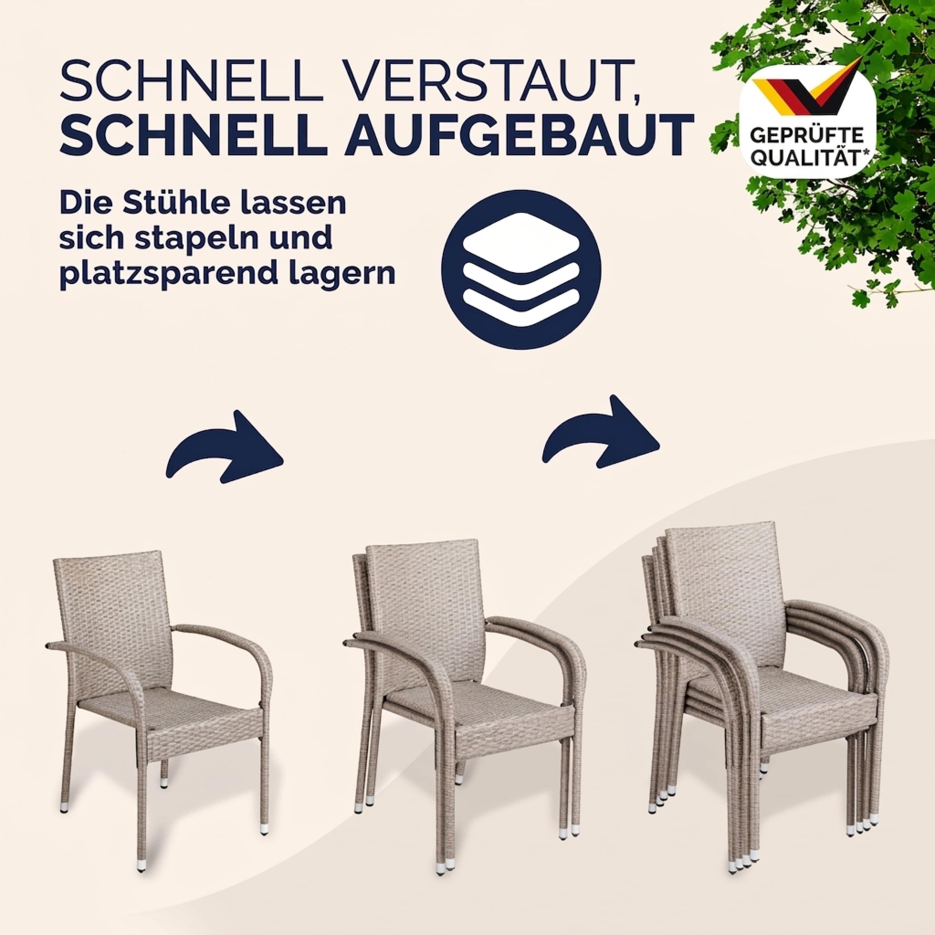 Polyrotan\u0020Tuinstoel\u0020Comfort\u00204\u0020stuks\u0020Cr\u00E8me