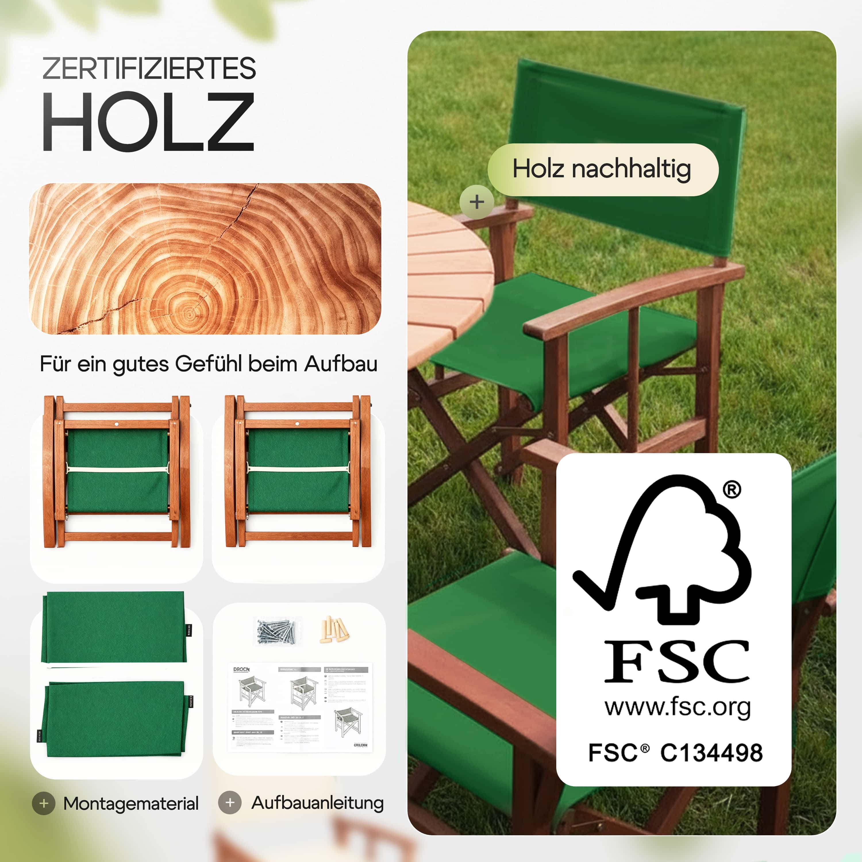 Regisseursstoel\u0020Groen\u0020eucalyptushout\u0020FSC\u00AE\u002Dgecertificeerd\u0020Inklapbare\u0020tuinstoel\u0020tot\u0020160\u0020kg