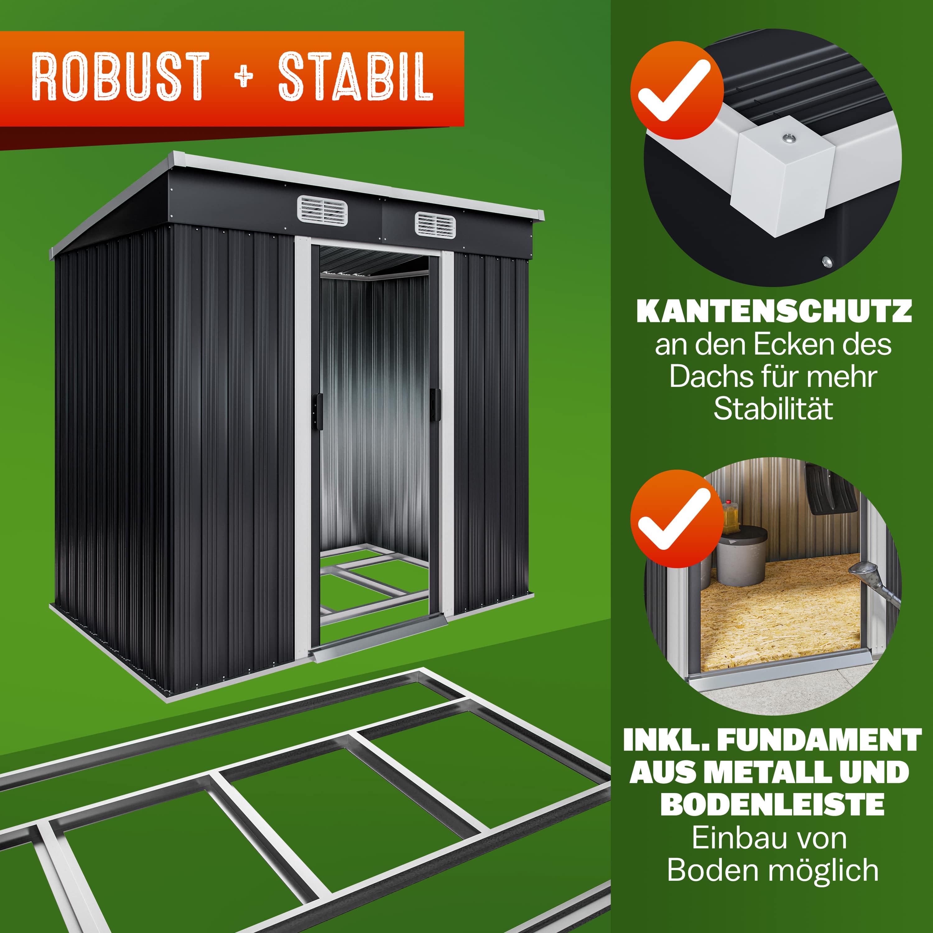 Tuinhuis\u0020Antraciet\u0020Metaal\u0020196x122x182cm
