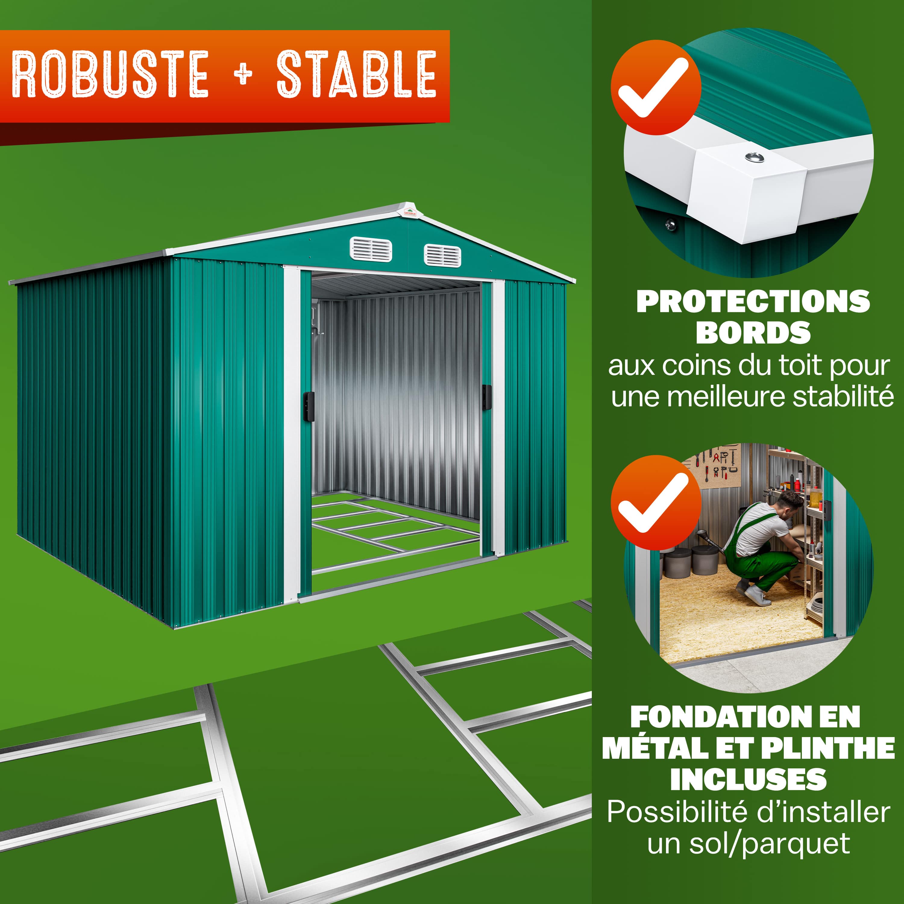 Tuinhuis\u0020Groen\u0020Metaal\u0020260x205x180cm