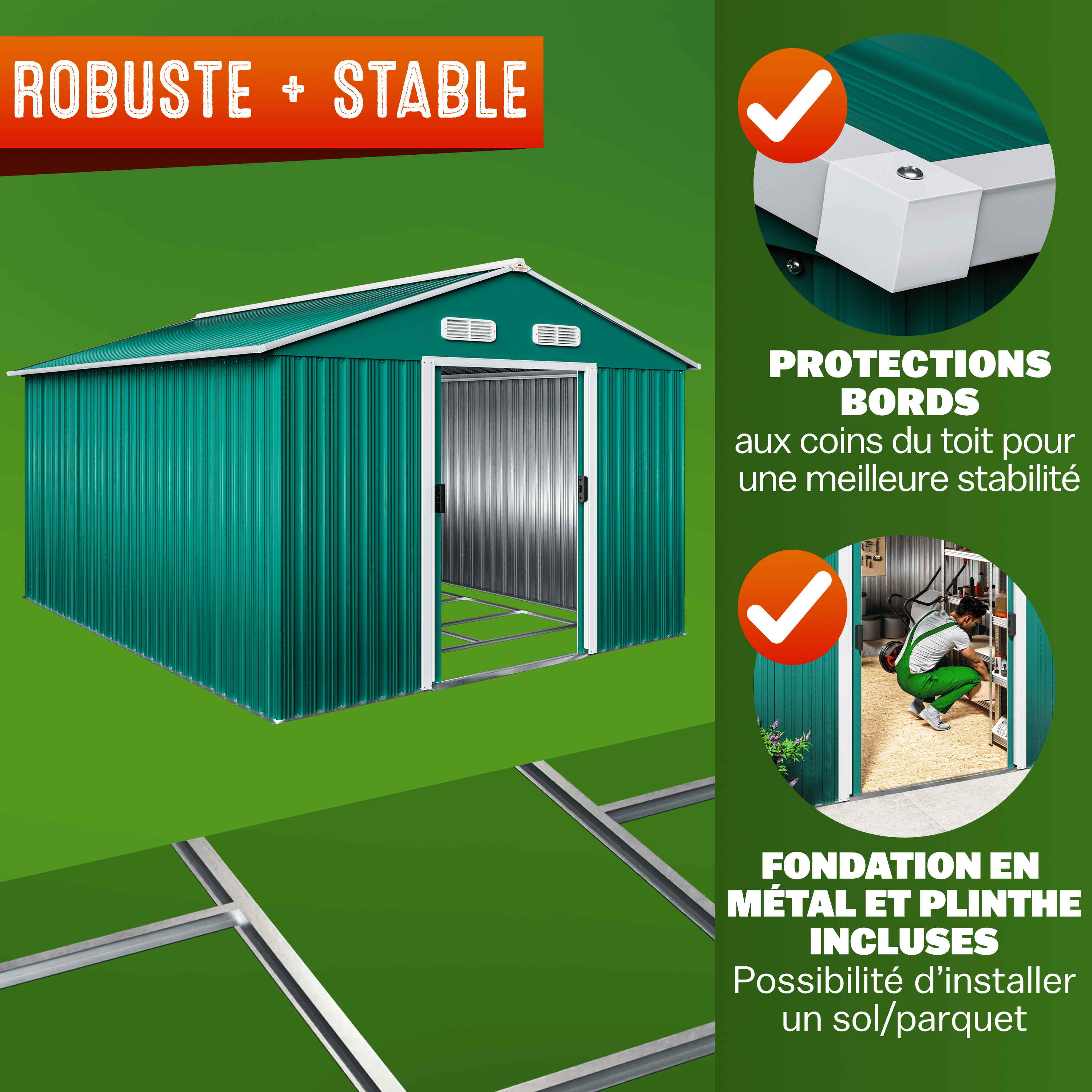 Tuinhuis\u0020Groen\u0020Metaal\u0020260x315x180cm
