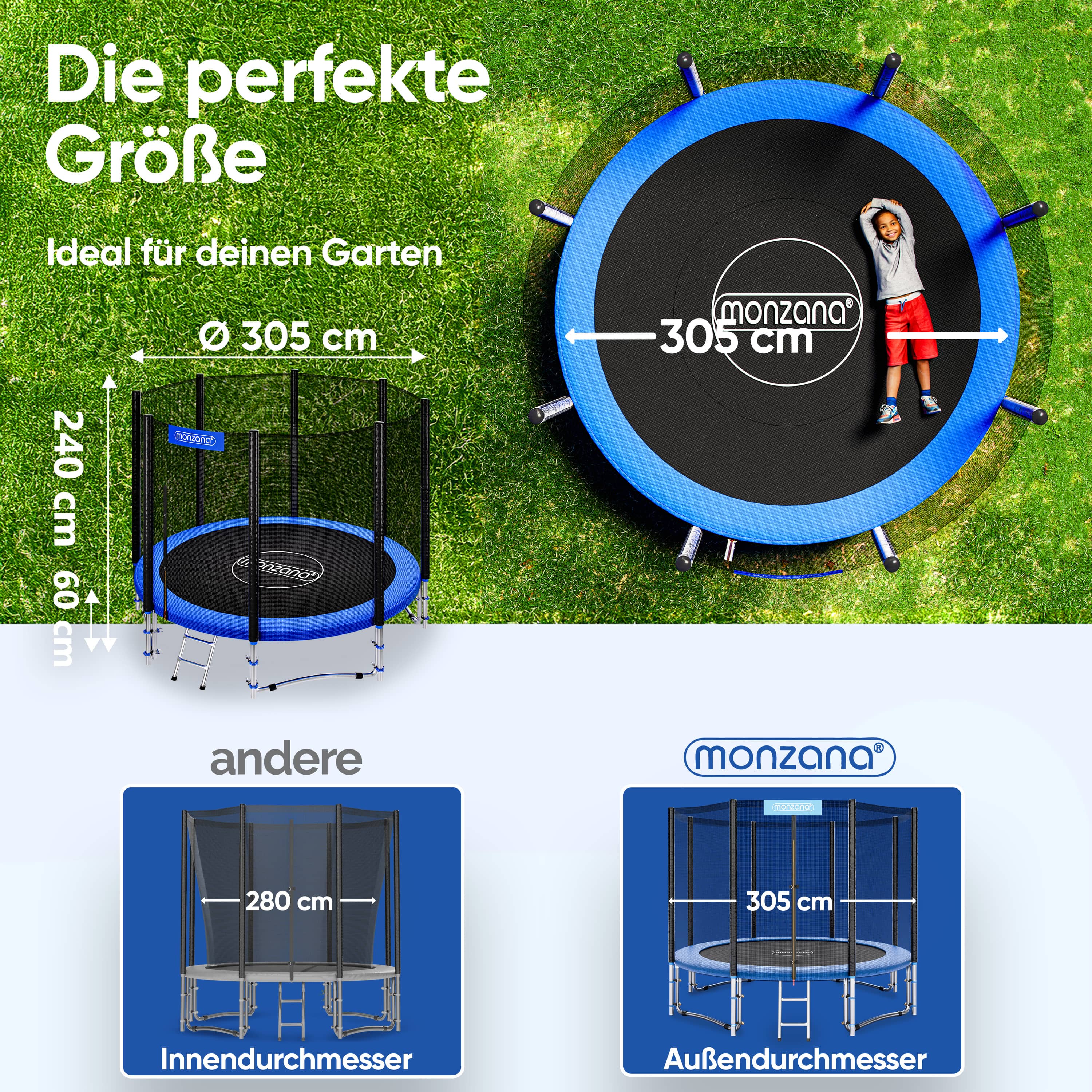 Trampoline\u0020\u00D8305cm\u0020incl\u0020Veiligheidsnet