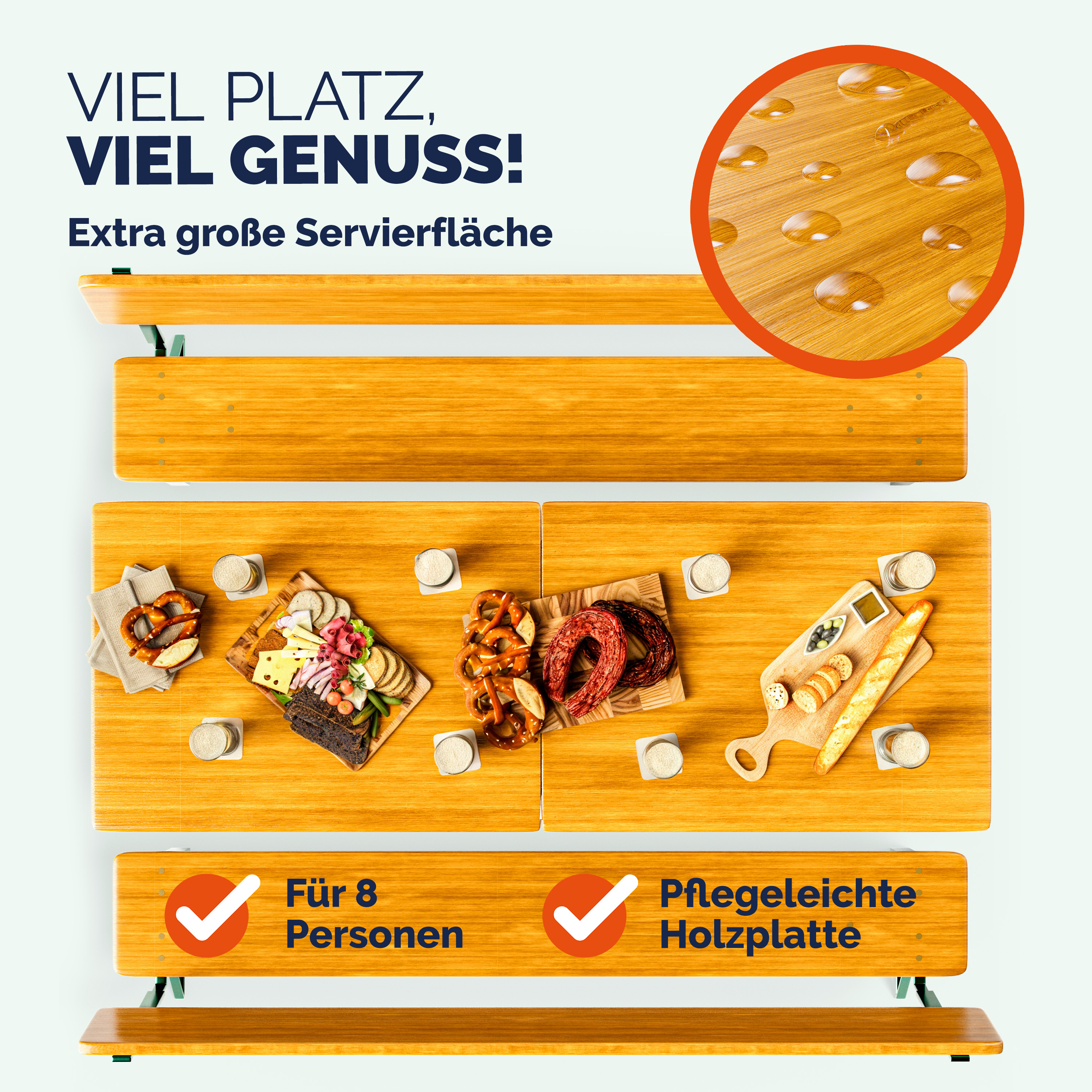 Bierbank\u0020Set\u00203\u002Ddelig\u0020met\u0020Rugleuning