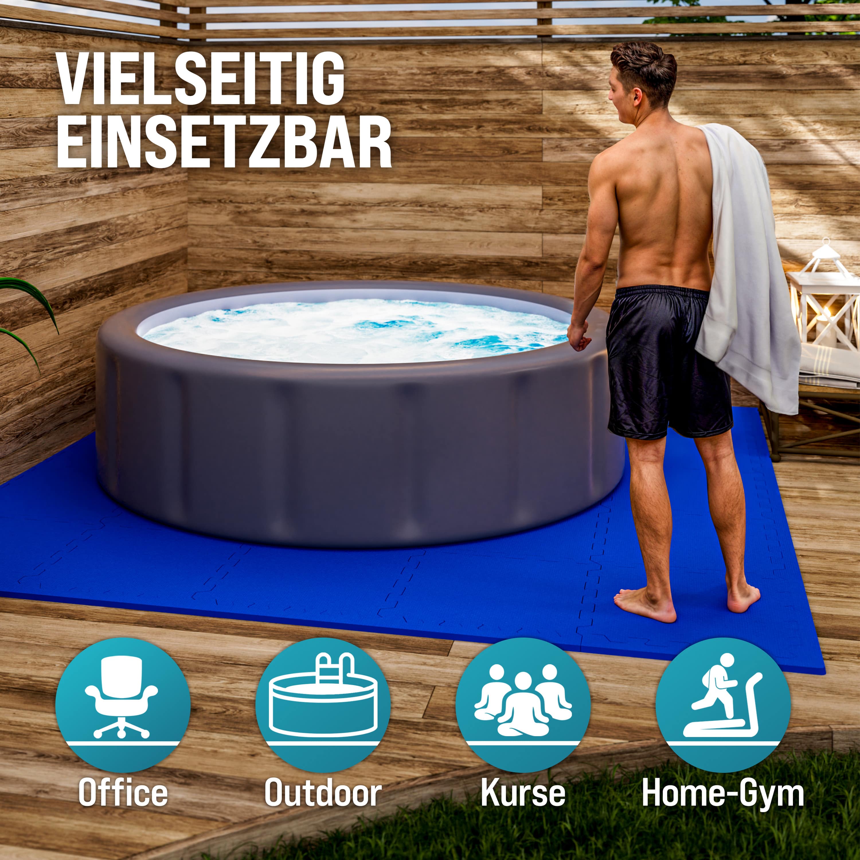 Vloerbescherming\u002FPuzzelmat\u002016\u0020stuks\u0020Blauw\u0020180x180x1cm