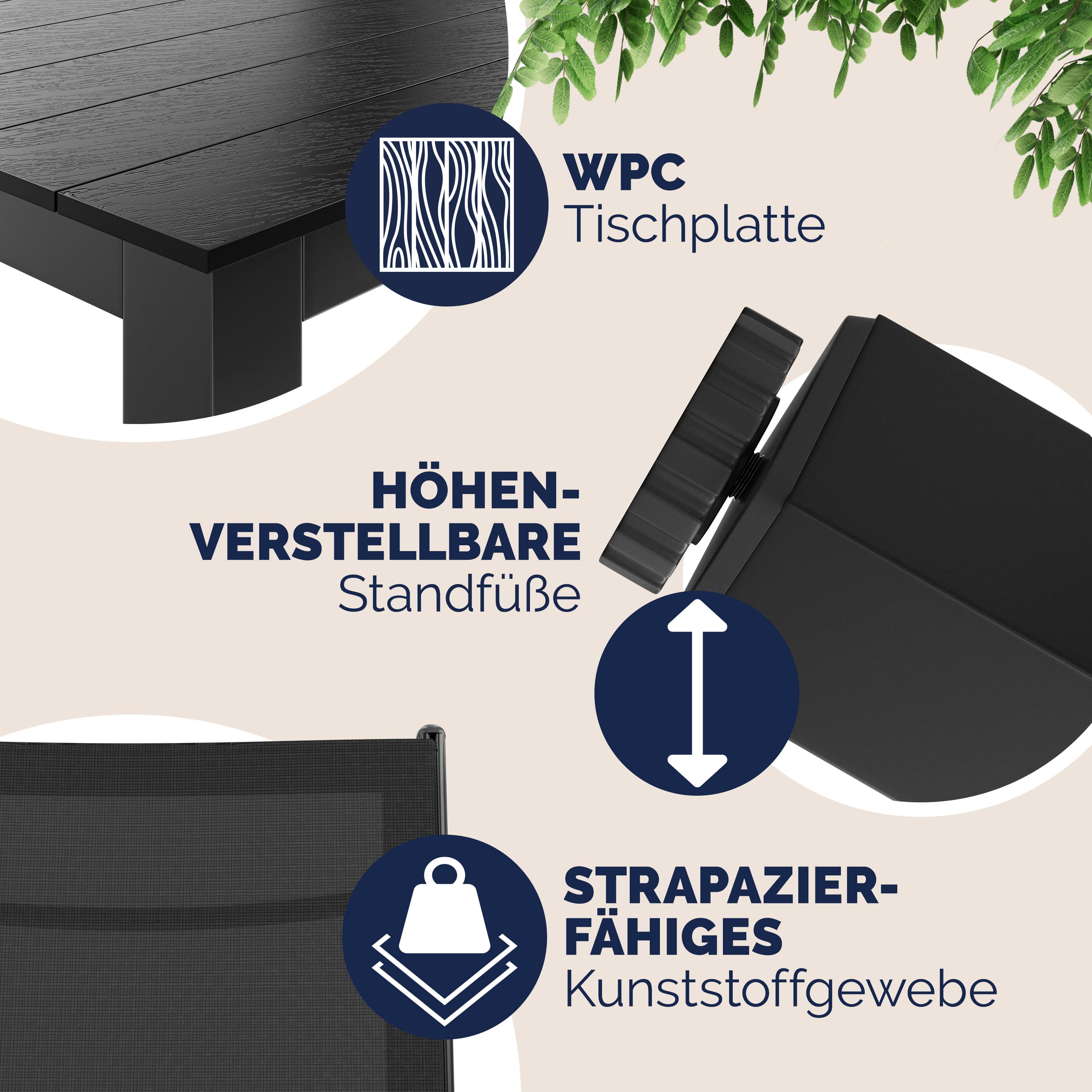 Tuinset\u0020Bern\u00207\u002Ddelig\u0020Antraciet\u0020Aluminium\u0020met\u0020WPC\u0020Tafelblad