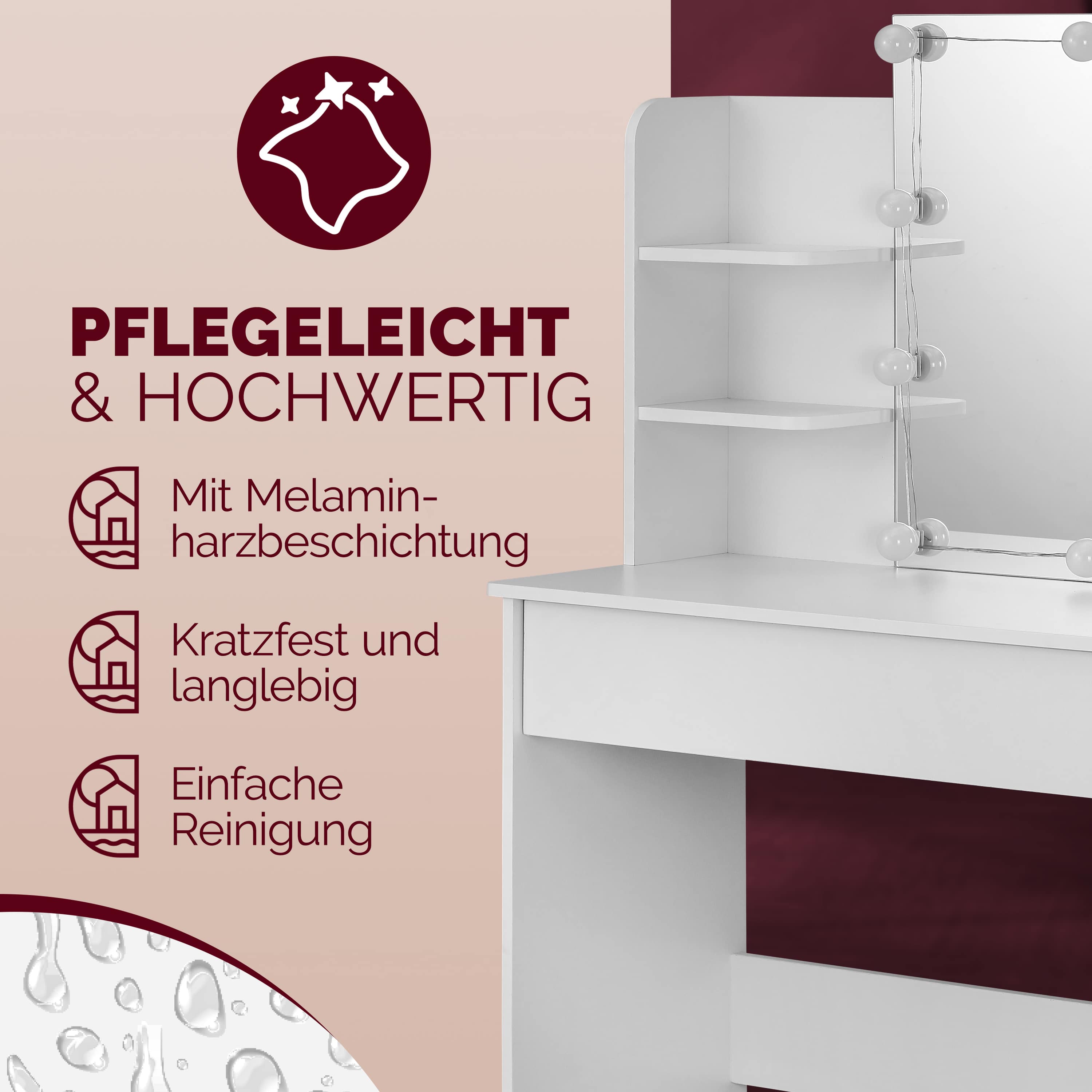 Make\u002Dup\u0020Tafel\u0020Lucia\u0020Wit\u0020140x110x40cm\u0020LED