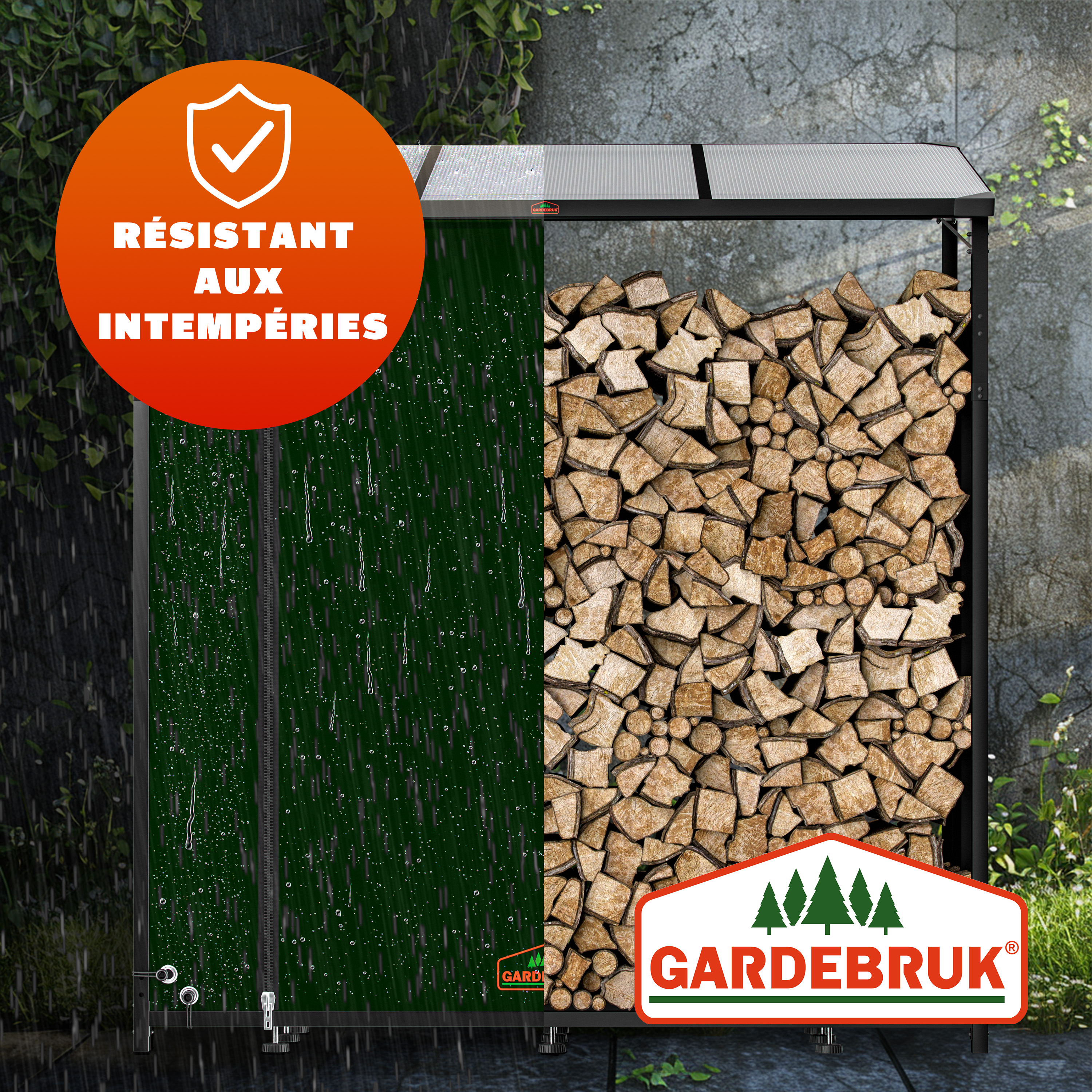 Brandhoutrek\u0020Antraciet\u0020198x163x70cm\u0020met\u0020zeil\u0020\u002B\u0020tas