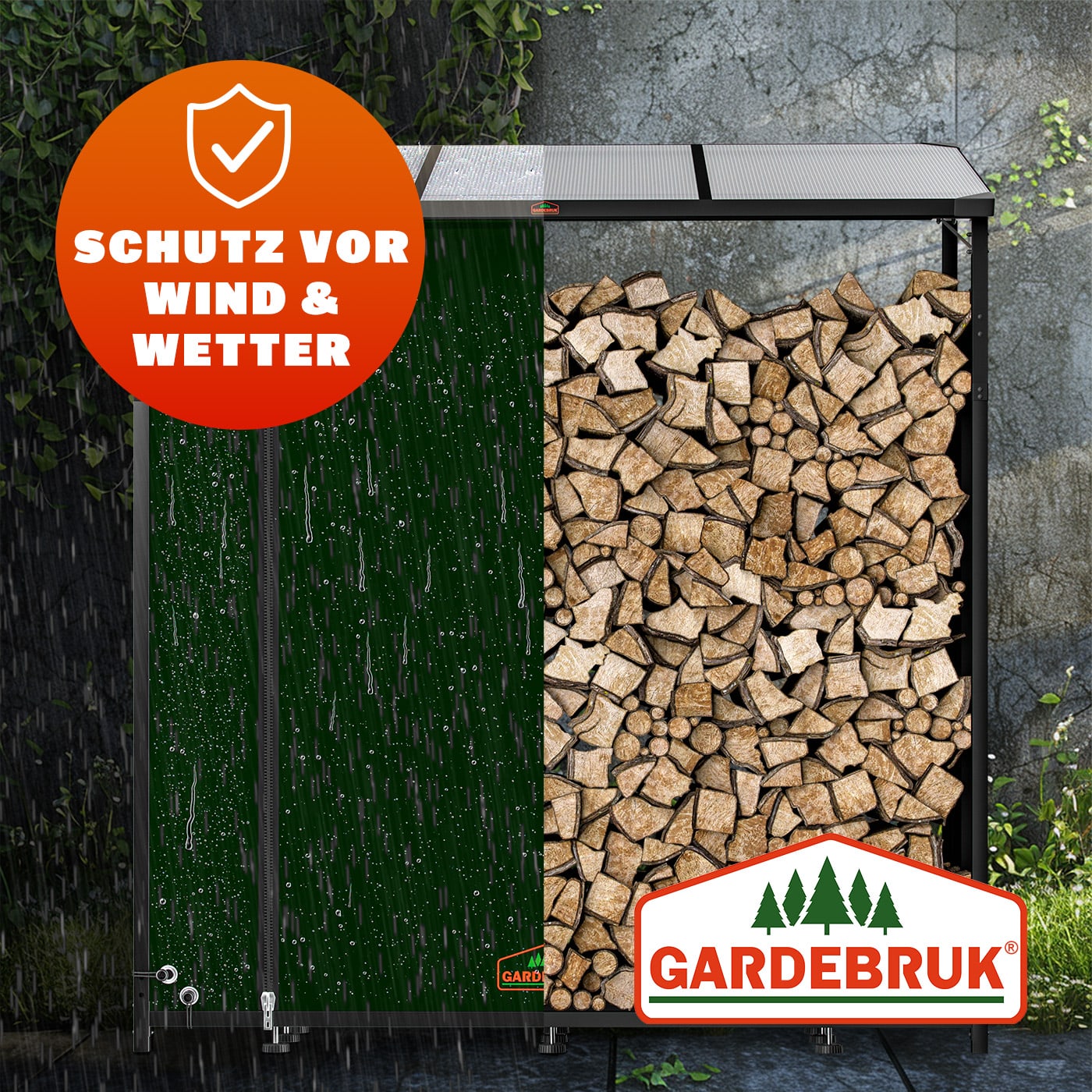 Brandhoutrek\u0020Antraciet\u0020198x163x70cm\u0020met\u0020zeil\u0020\u002B\u0020tas