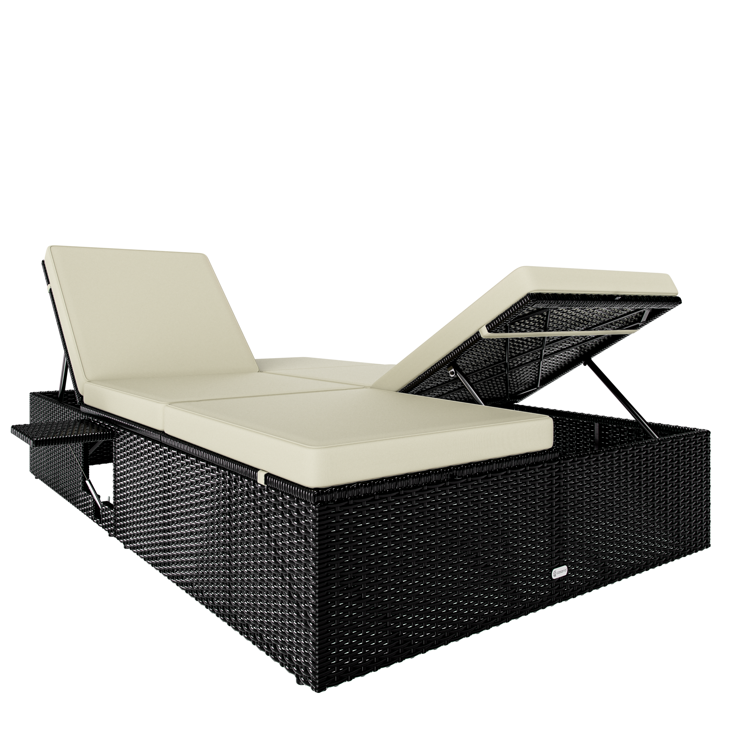Polyrotan\u0020ligbed\u0020Zwart\u002FCr\u00E8me\u0020200x115x33cm Polyrotan\u0020ligbed\u0020Zwart\u002FCr\u00E8me\u0020200x115x33cm