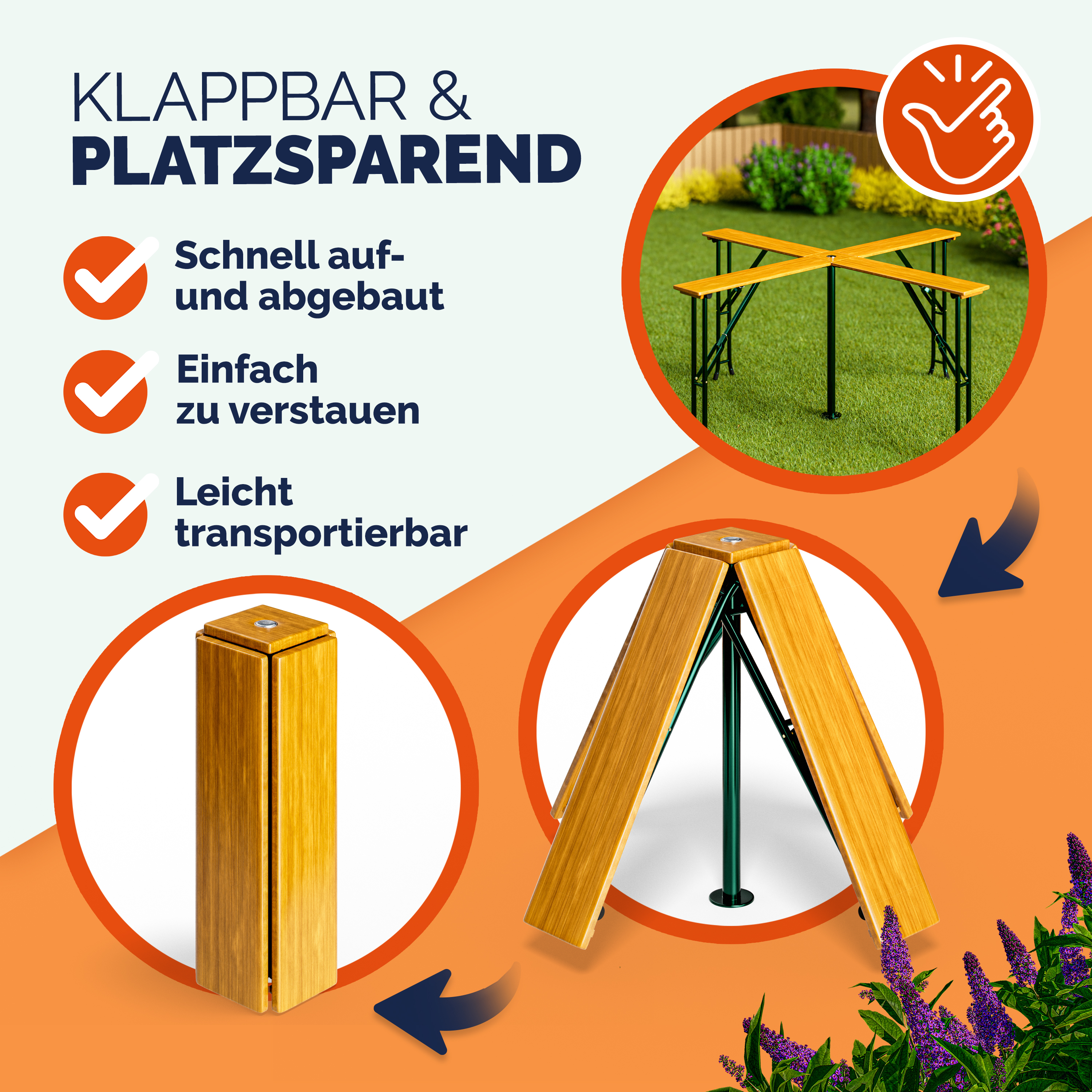 Statafel\u0020XXL\u0020Quattro\u0020Hout\u0020241x241x104cm\u0020Inklapbaar