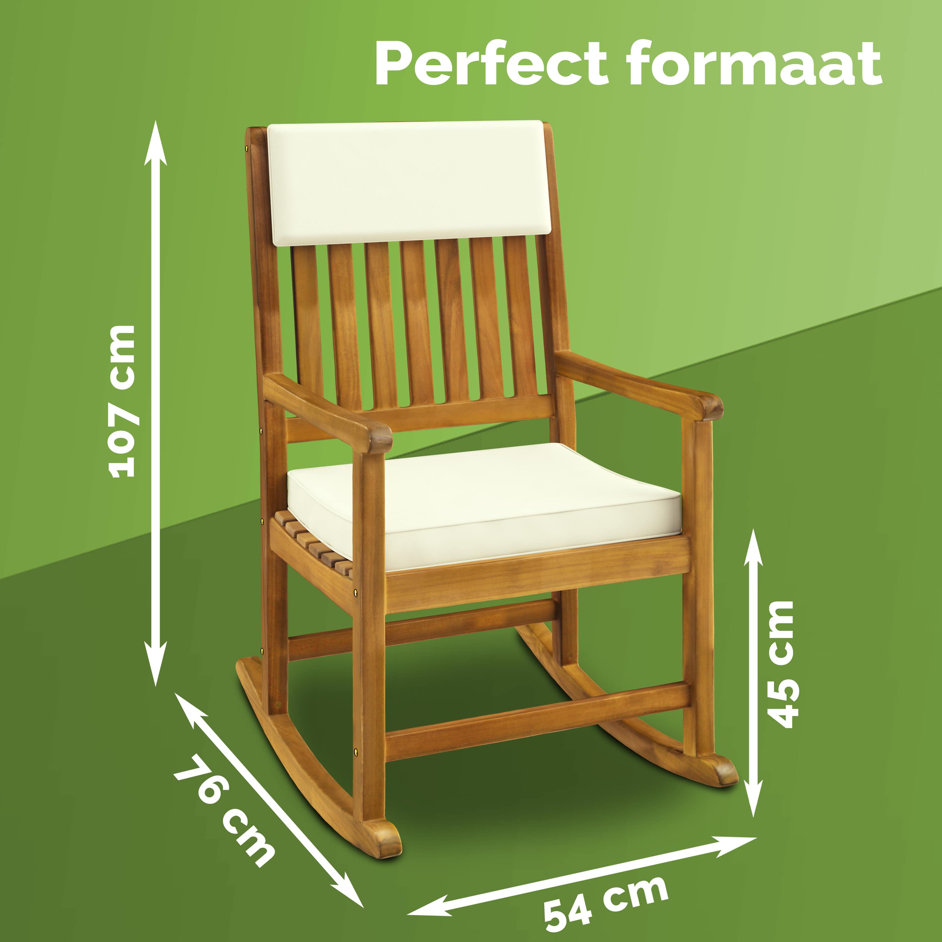 Schommelstoel\u0020Acaciahout\u002054x76x102cm