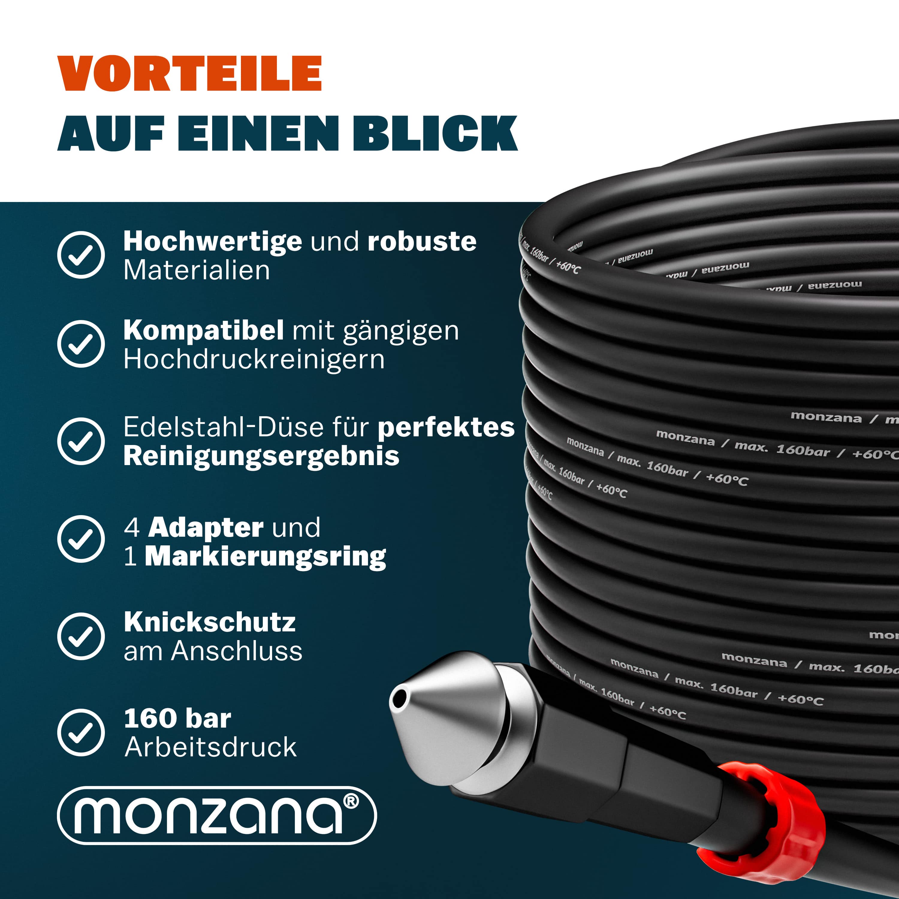 Rioolreinigingset\u0020Zwart\u002015\u0020Meter\u0020160\u0020Bar\u002060\u00B0C