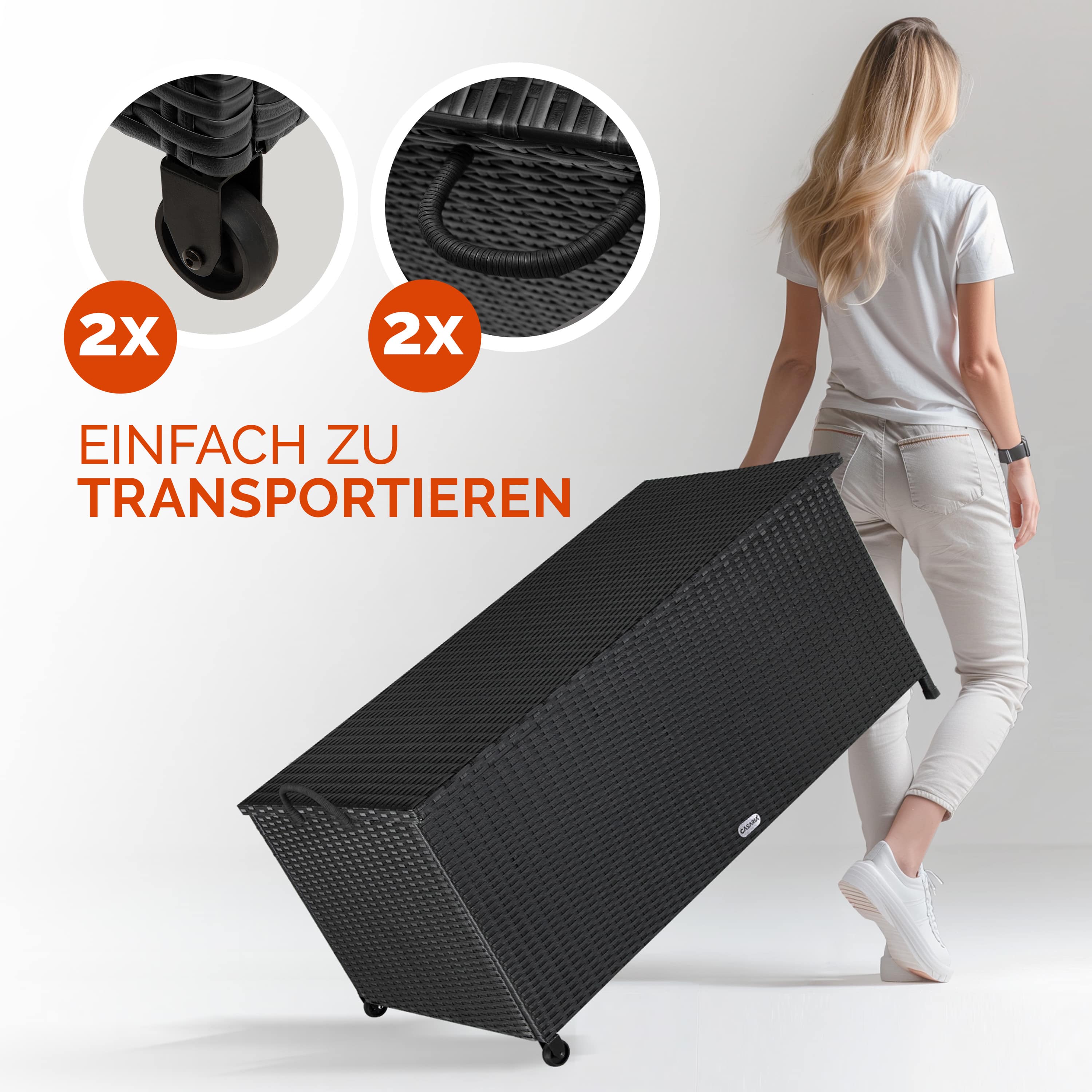 Polyrotan\u0020kussenbox\u0020Zwart\u0020117x53x60cm\u0020met\u00202\u0020Wielen