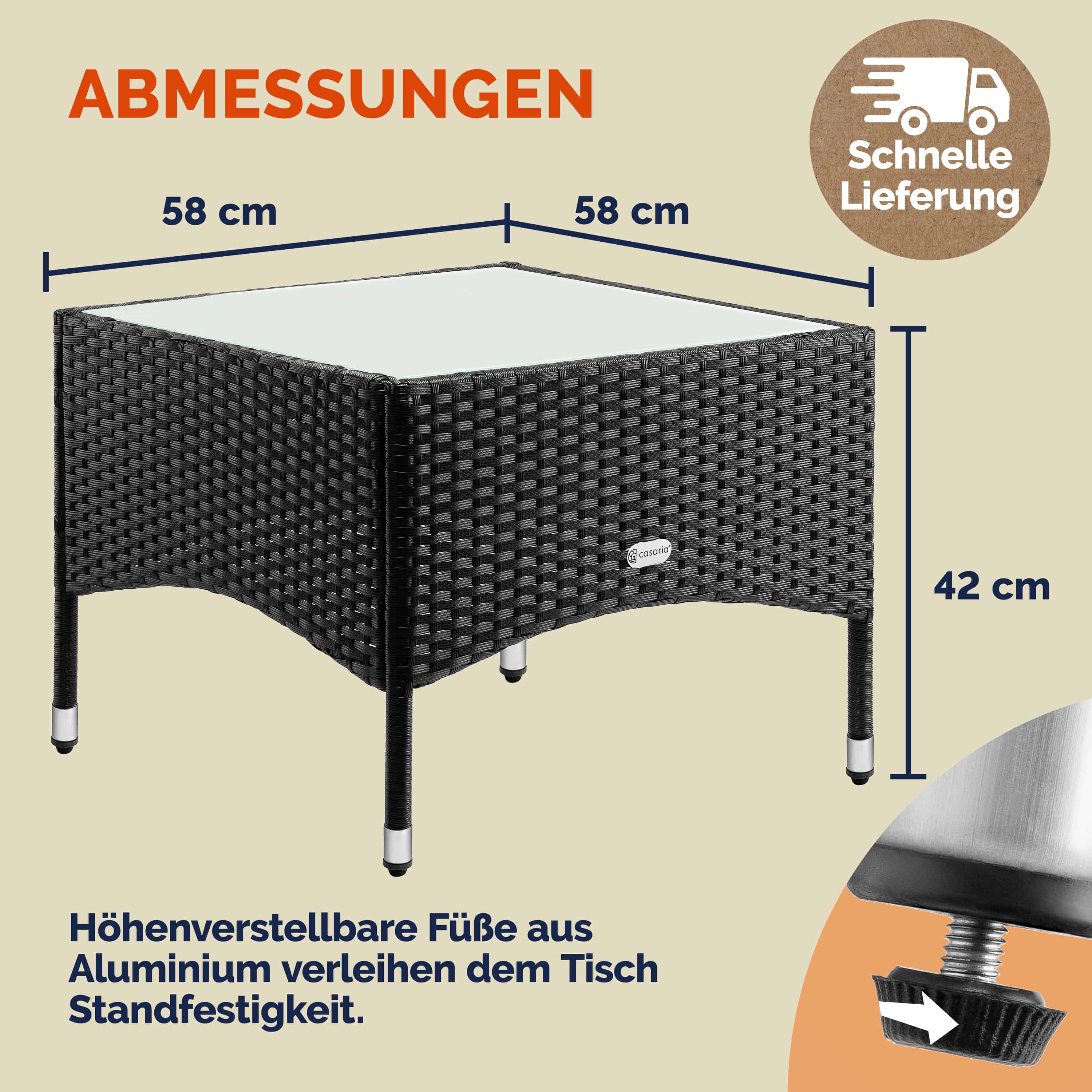 Polyrotan\u0020Bijzettafel\u0020Zwart\u002058x58x42cm Polyrotan\u0020Bijzettafel\u0020Zwart\u002058x58x42cm