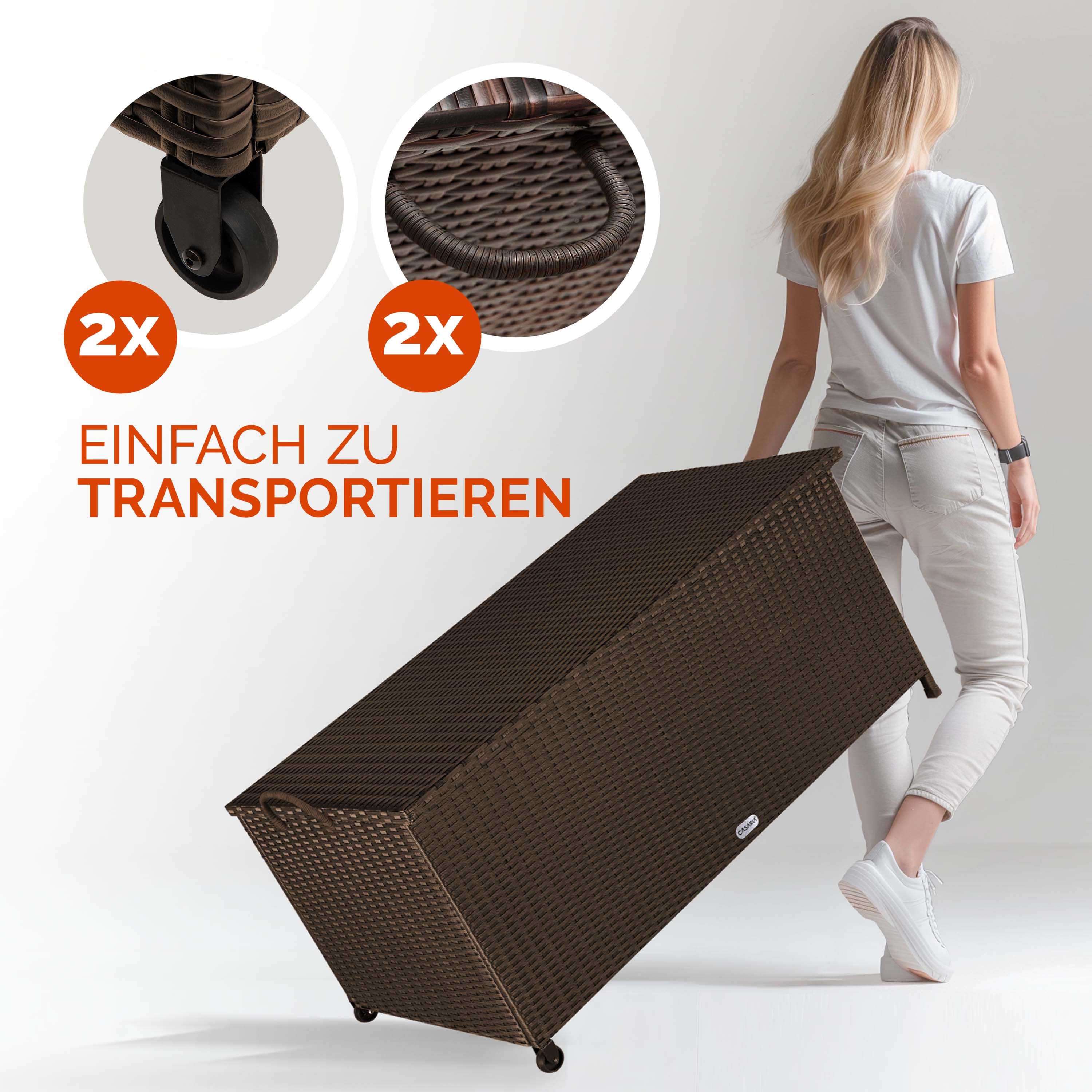 Polyrotan\u0020Kussenbox\u0020Bruin\u0020117x53x60cm\u0020met\u0020wielen