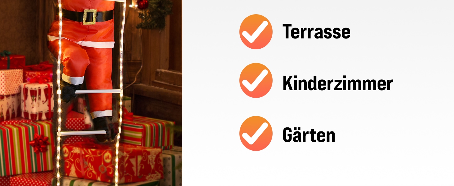 Kerstman\u0020op\u0020Ladder\u0020met\u0020120\u0020LED\u00B4s
