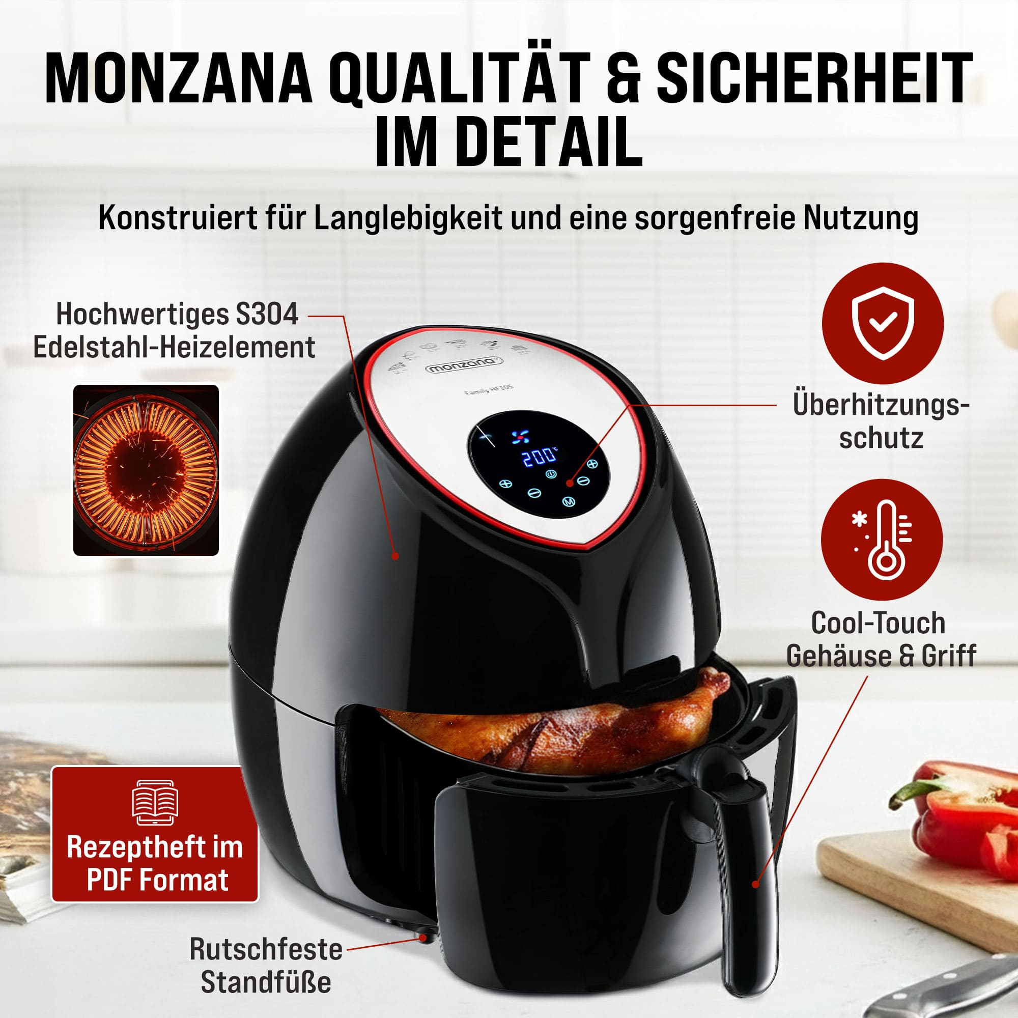 Heteluchtfriteuse\u00209in1\u0020Zwart\u00201850W
