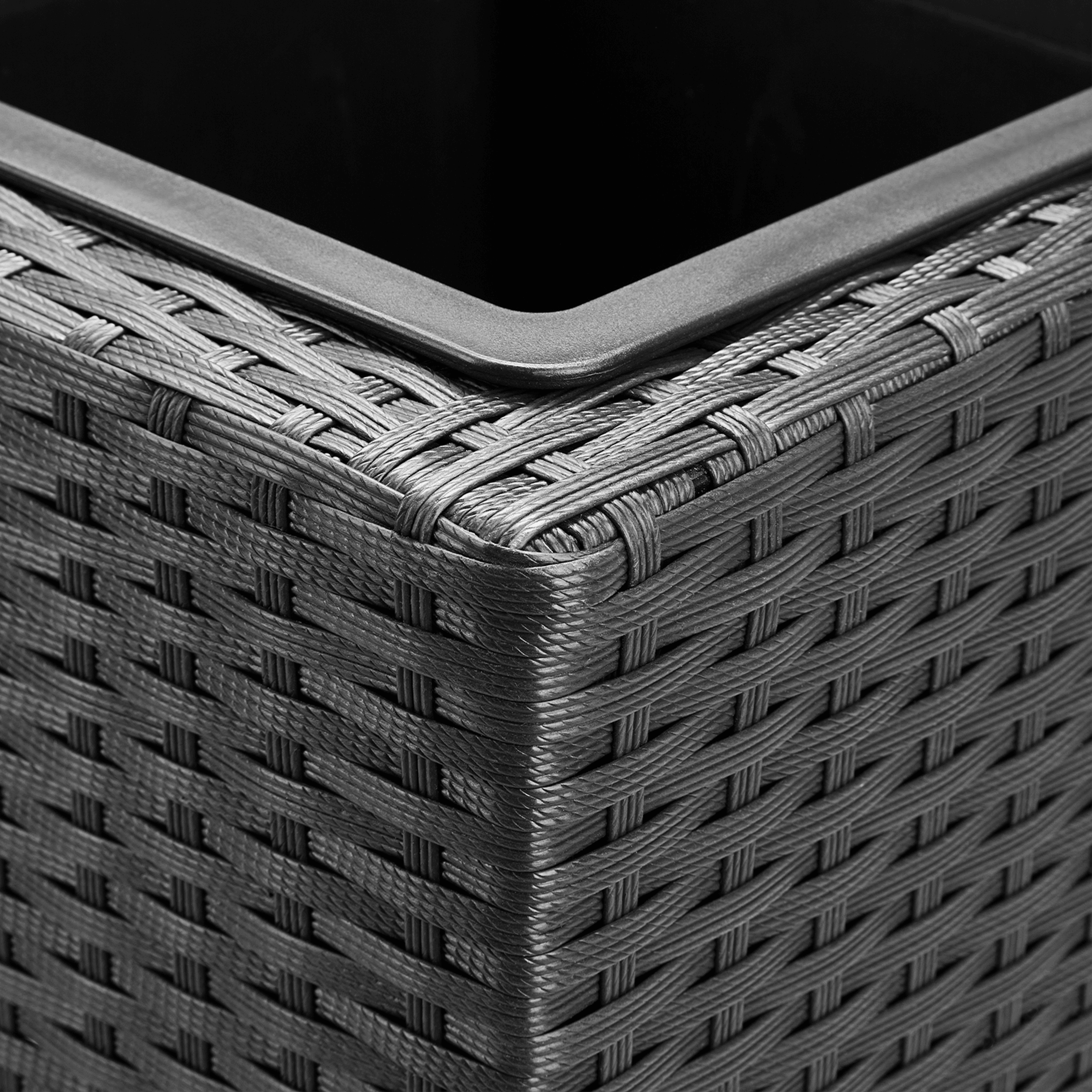 Polyrattan\u0020Bloempot\u0020Zwart\u002083x30,5x60cm Polyrattan\u0020Bloempot\u0020Zwart\u002083x30,5x60cm