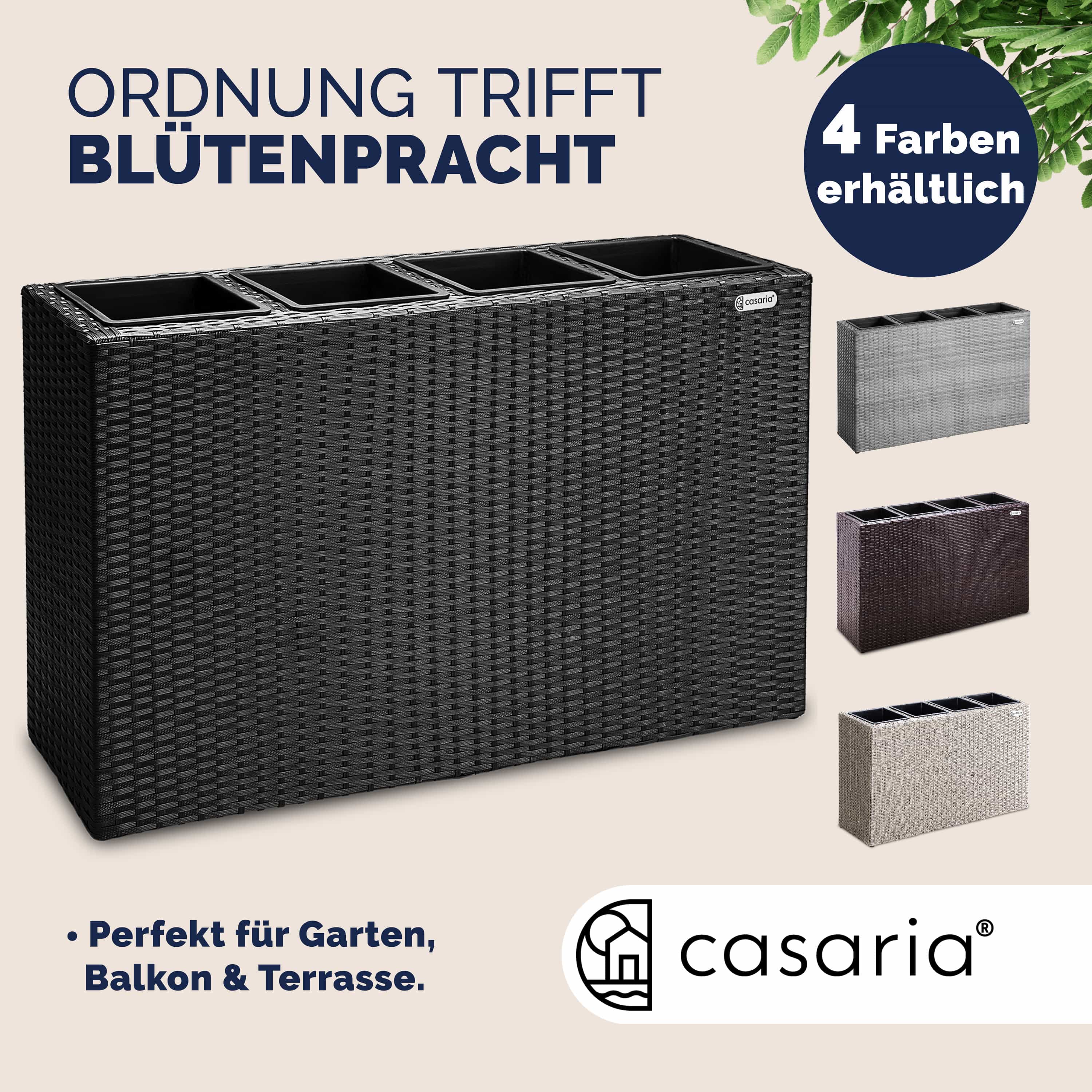 Polyrattan\u0020Bloempot\u0020Zwart\u002095x27x60cm Polyrattan\u0020Bloempot\u0020Zwart\u002095x27x60cm
