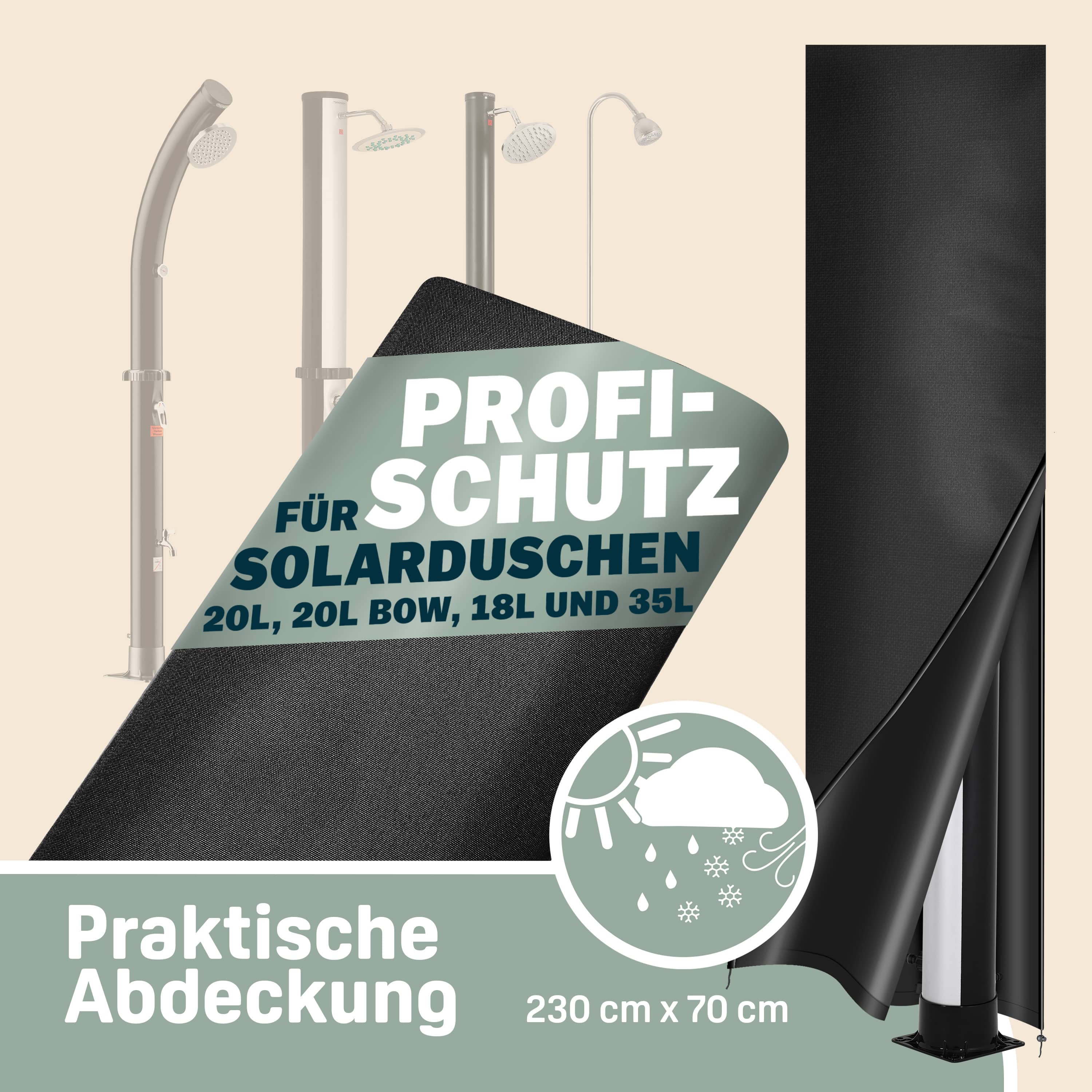 Buitendouche\u0020Solar\u0020ZilverZwart\u002035\u0020Liter