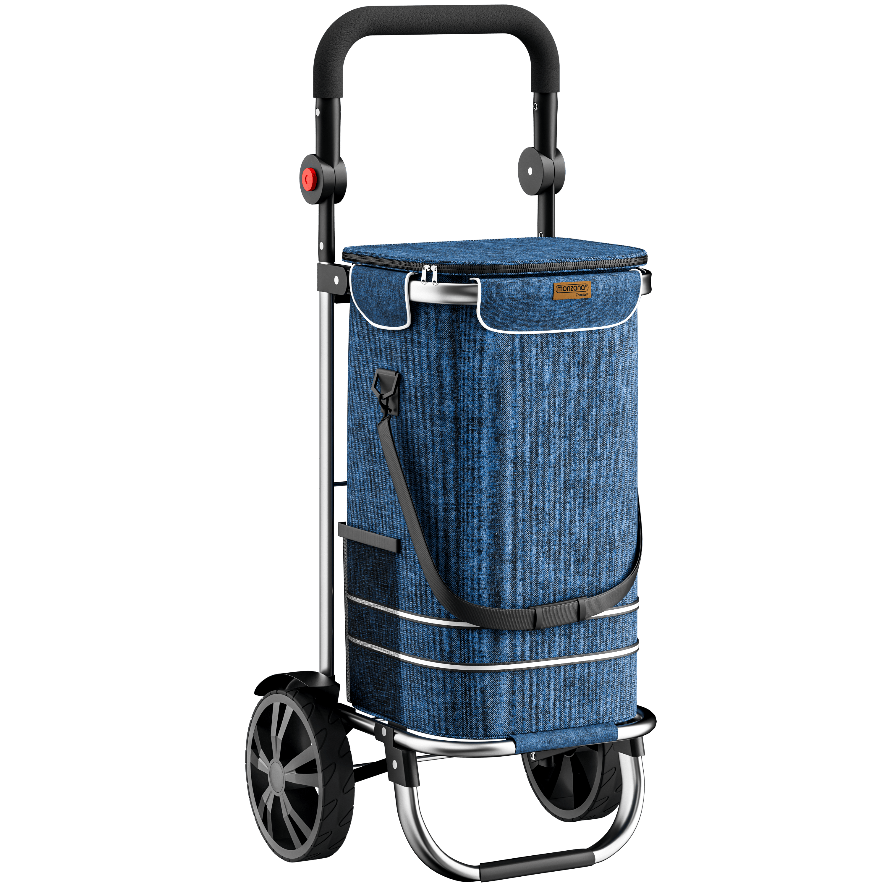 Boodschappentrolley\u0020Blauw\u0020Alu\u002056L\u002031x24x54cm Boodschappentrolley\u0020Blauw\u0020Alu\u002056L\u002031x24x54cm