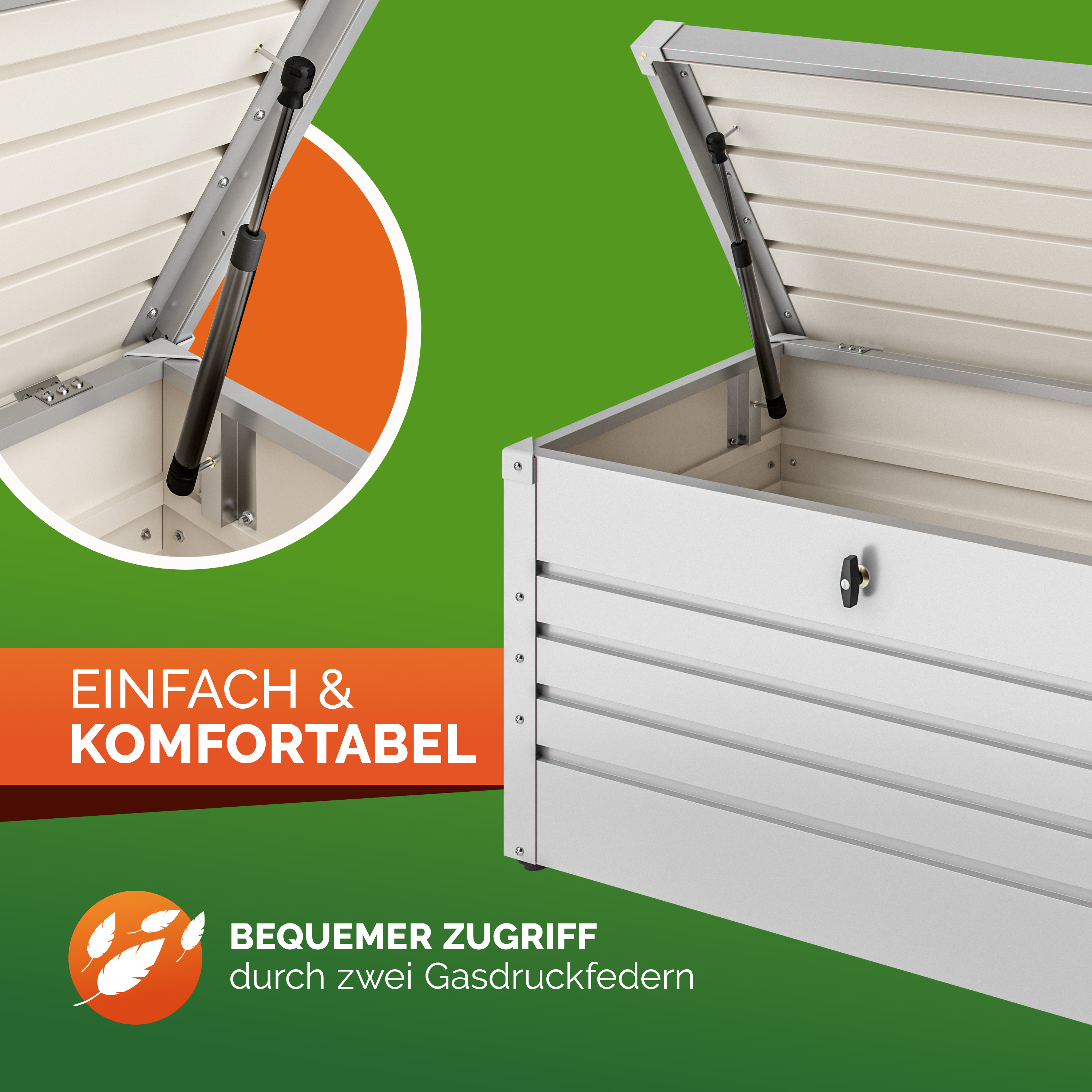 Kussenbox\u0020Lichtgrijs\u0020385L\u0020metaal\u0020afsluitbaar