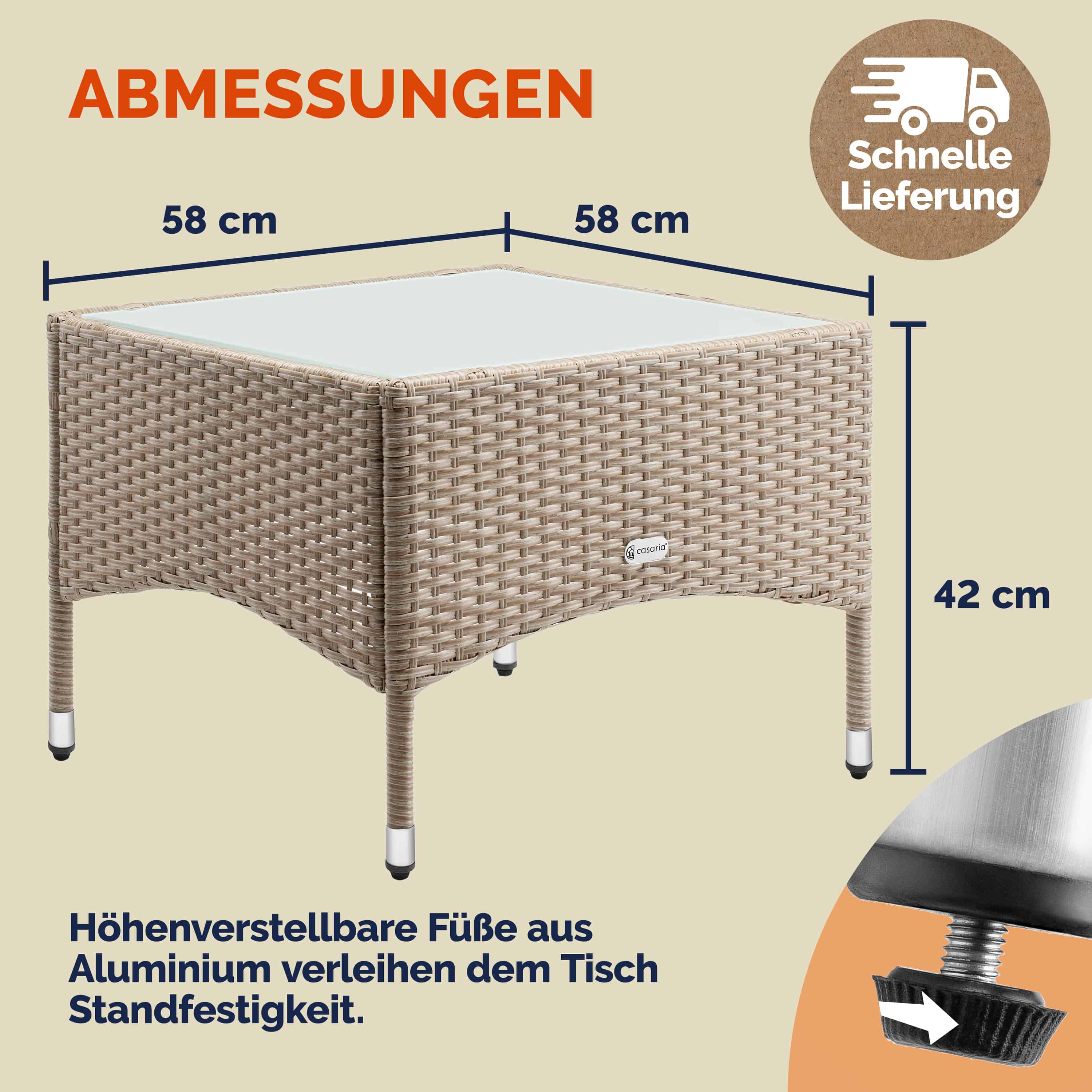 Polyrotan\u0020Bijzettafel\u0020Grijs\u002DBeige\u002058x58x42cm Polyrotan\u0020Bijzettafel\u0020Grijs\u002DBeige\u002058x58x42cm