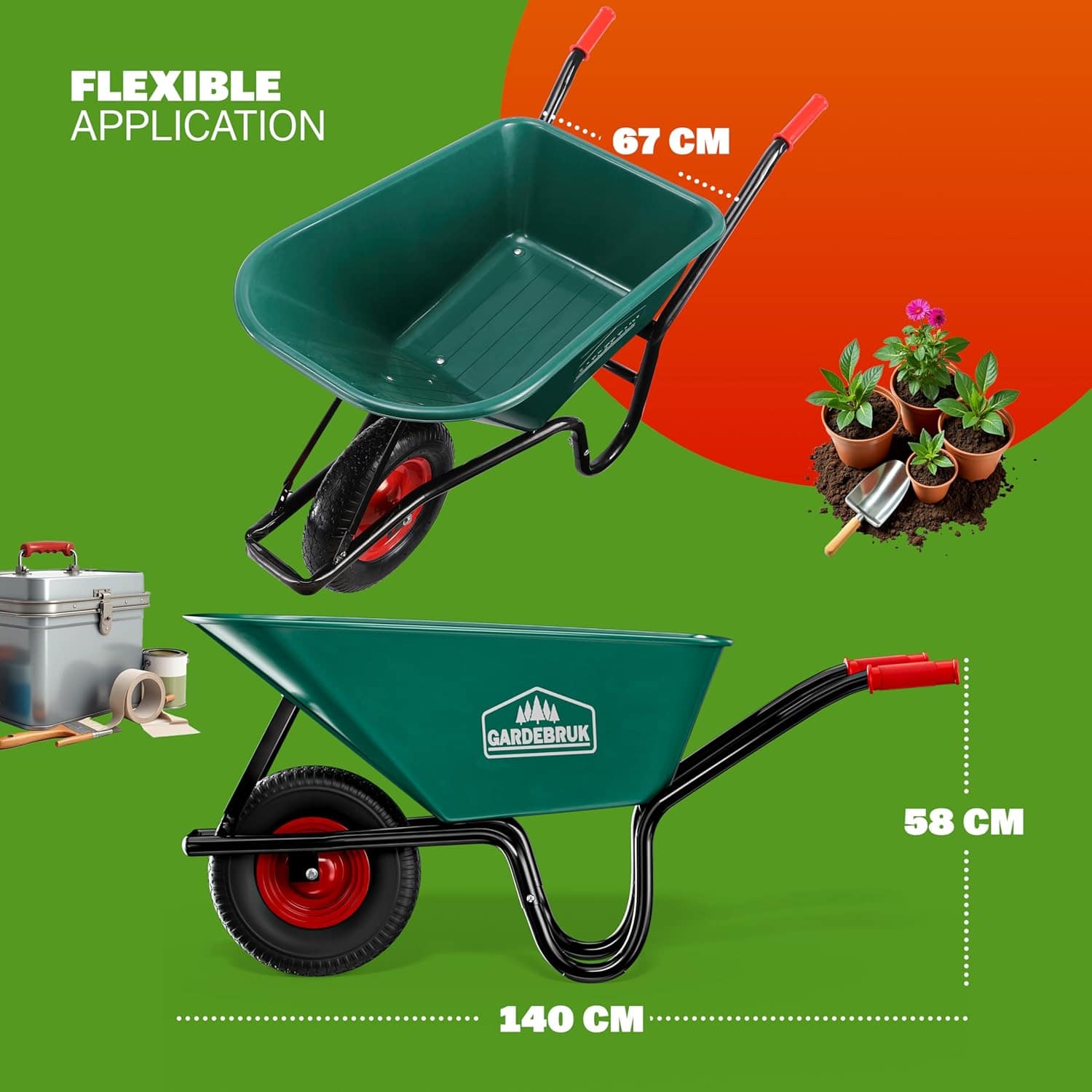 Kruiwagen\u0020Groen\u0020100L\u0020max\u0020250kg