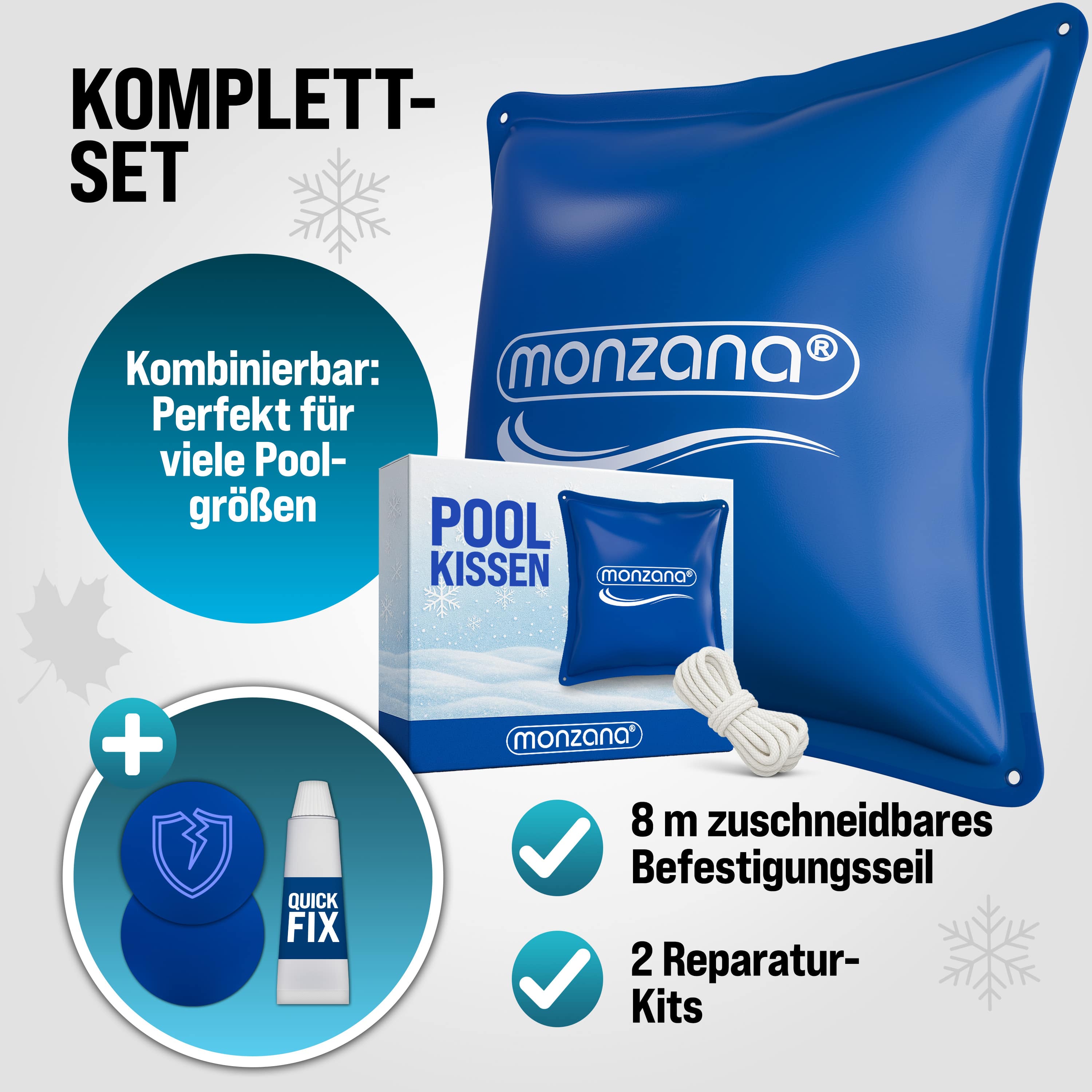 Zwembadkussen\u0020XL\u0020Blauw\u0020240x200cm\u0020\u002D20\u00B0C