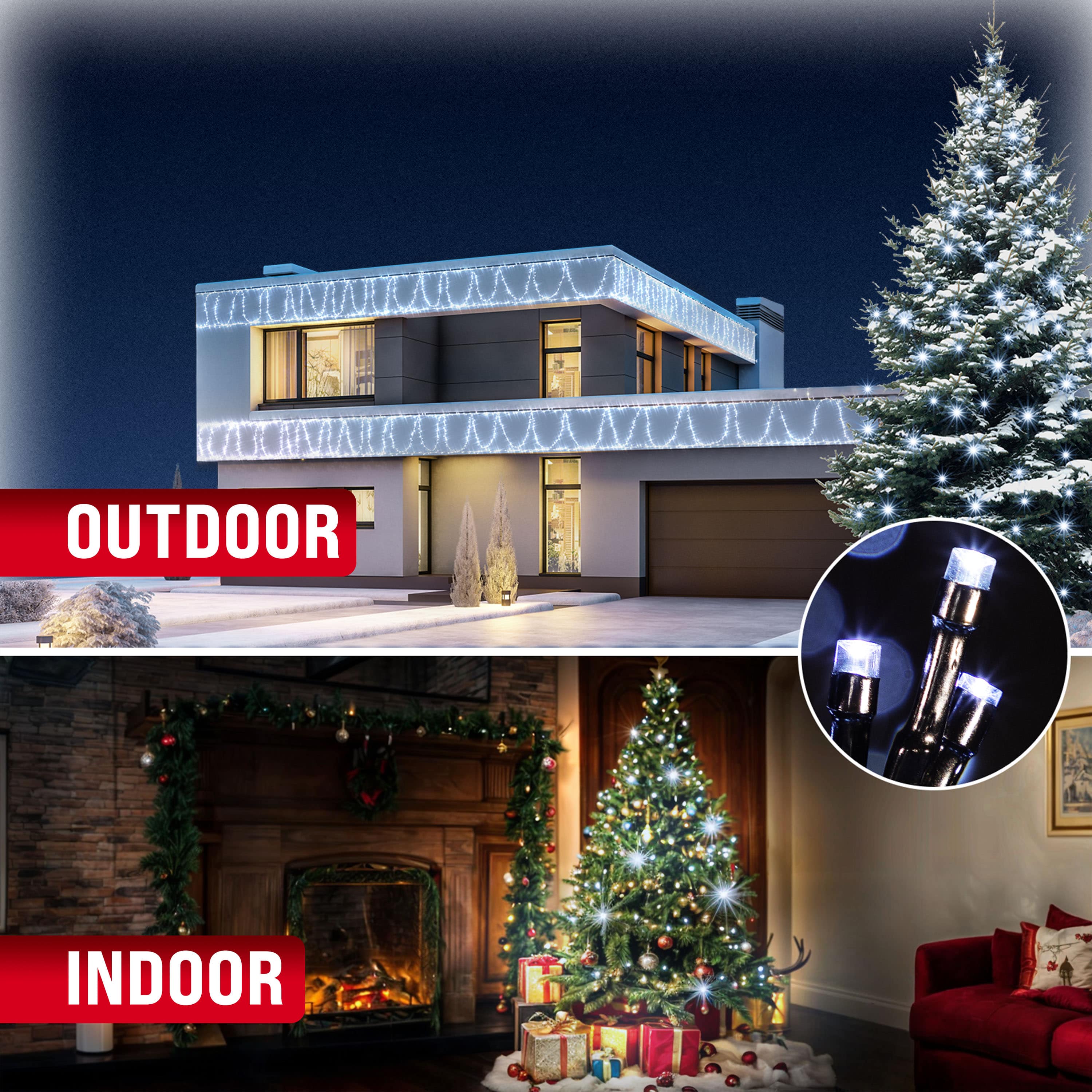 Kerstverlichting\u0020Koud\u0020Wit\u002040m\u0020Afstandsbediening