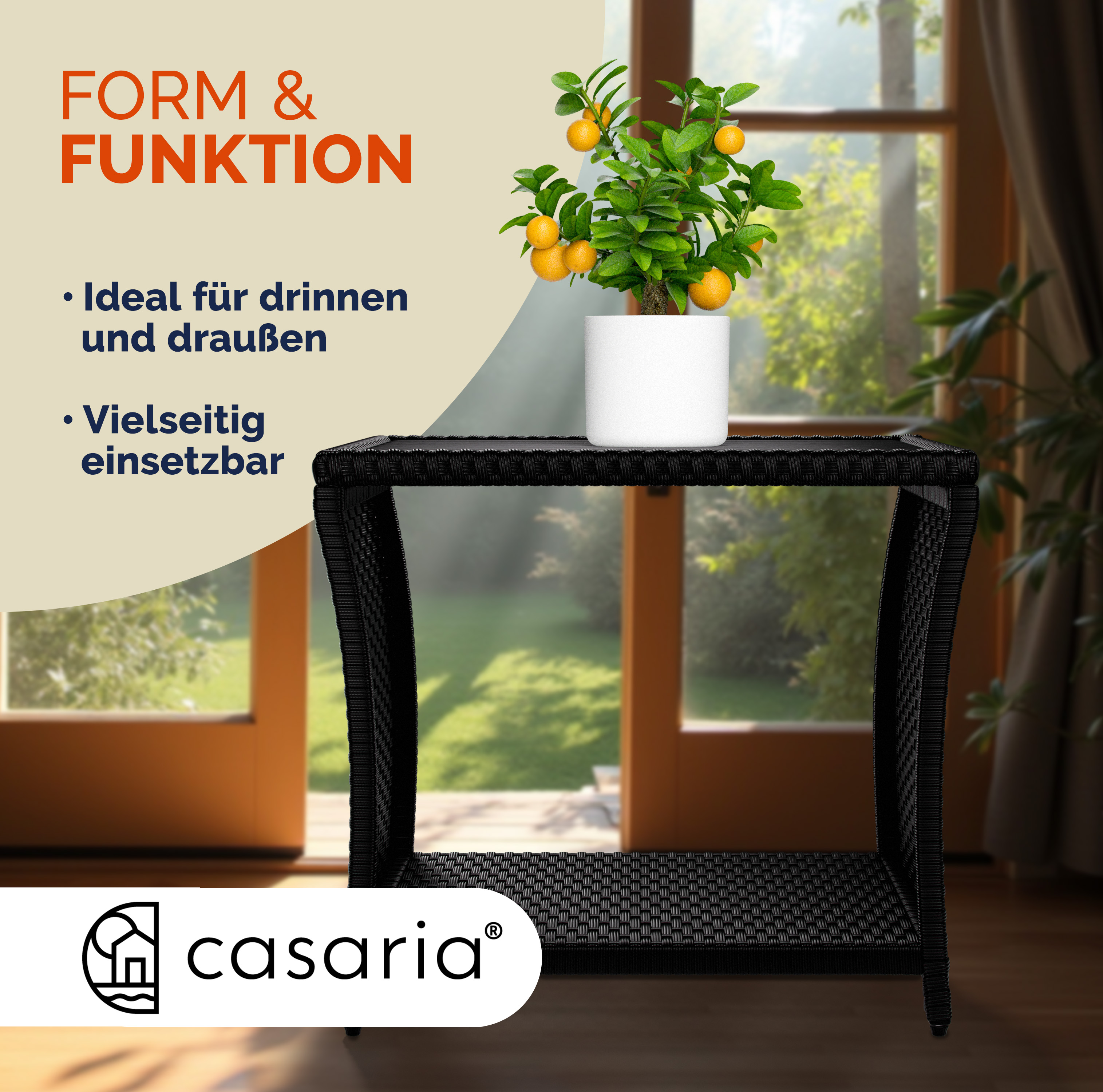Polyrotan\u0020Bijzettafel\u0020Vedis\u0020Zwart\u002045x45x40cm Polyrotan\u0020Bijzettafel\u0020Vedis\u0020Zwart\u002045x45x40cm