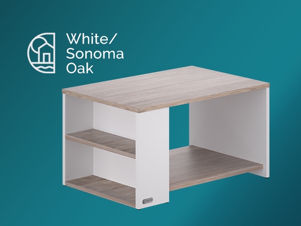Salontafel\u0020Santa\u0020Cruz\u0020Wit\u002FEik\u002090x60x50cm Salontafel\u0020Santa\u0020Cruz\u0020Wit\u002FEik\u002090x60x50cm