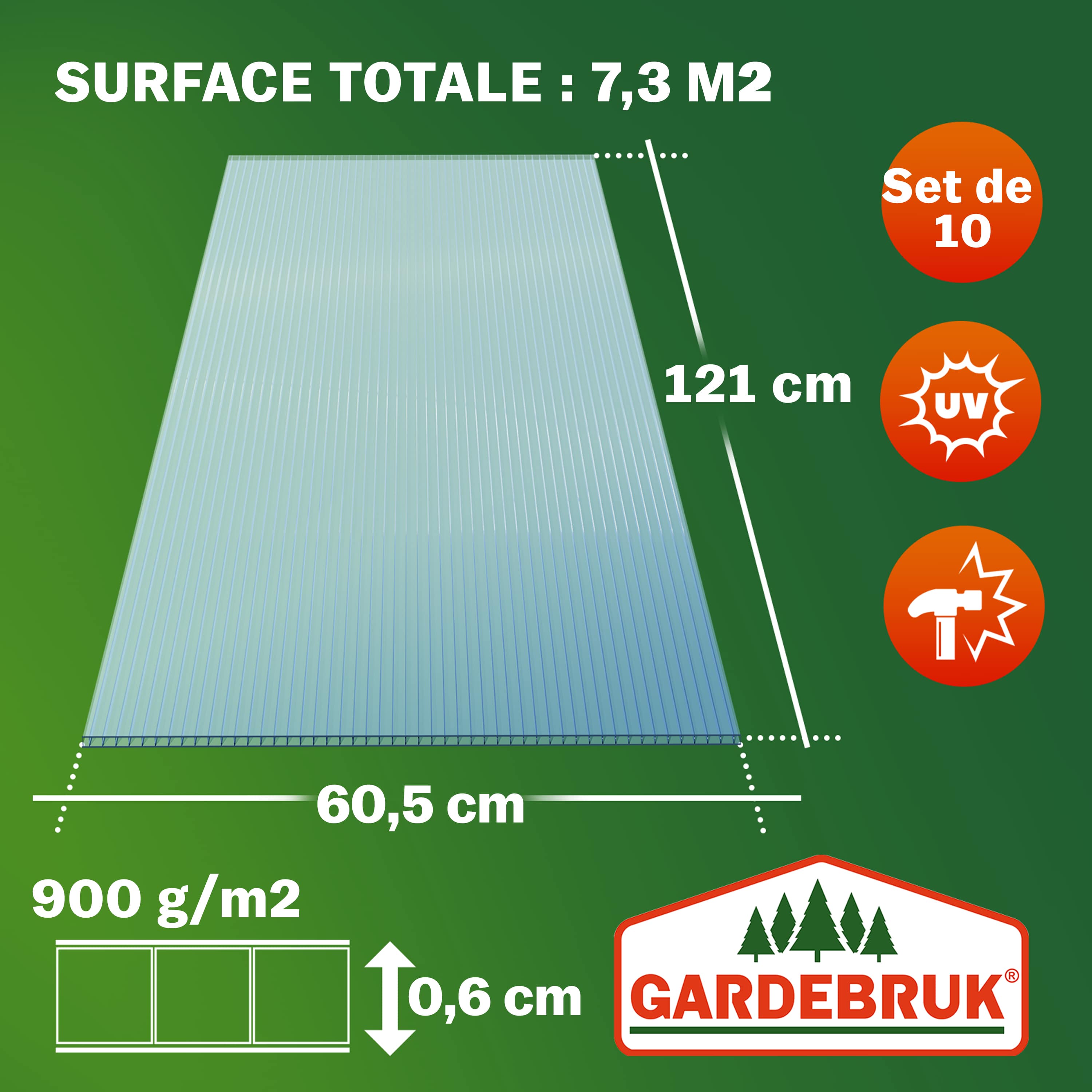 Polycarbonaat\u0020Platen\u002010\u0020Stuks\u0020Transparant\u00206mm\u00207,32m\u00B2