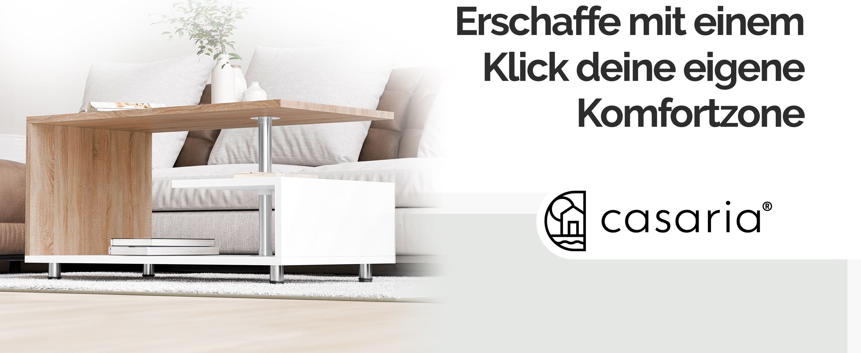 Salontafel\u0020Orlando\u0020Wit\u002FEik\u002095x55x50cm