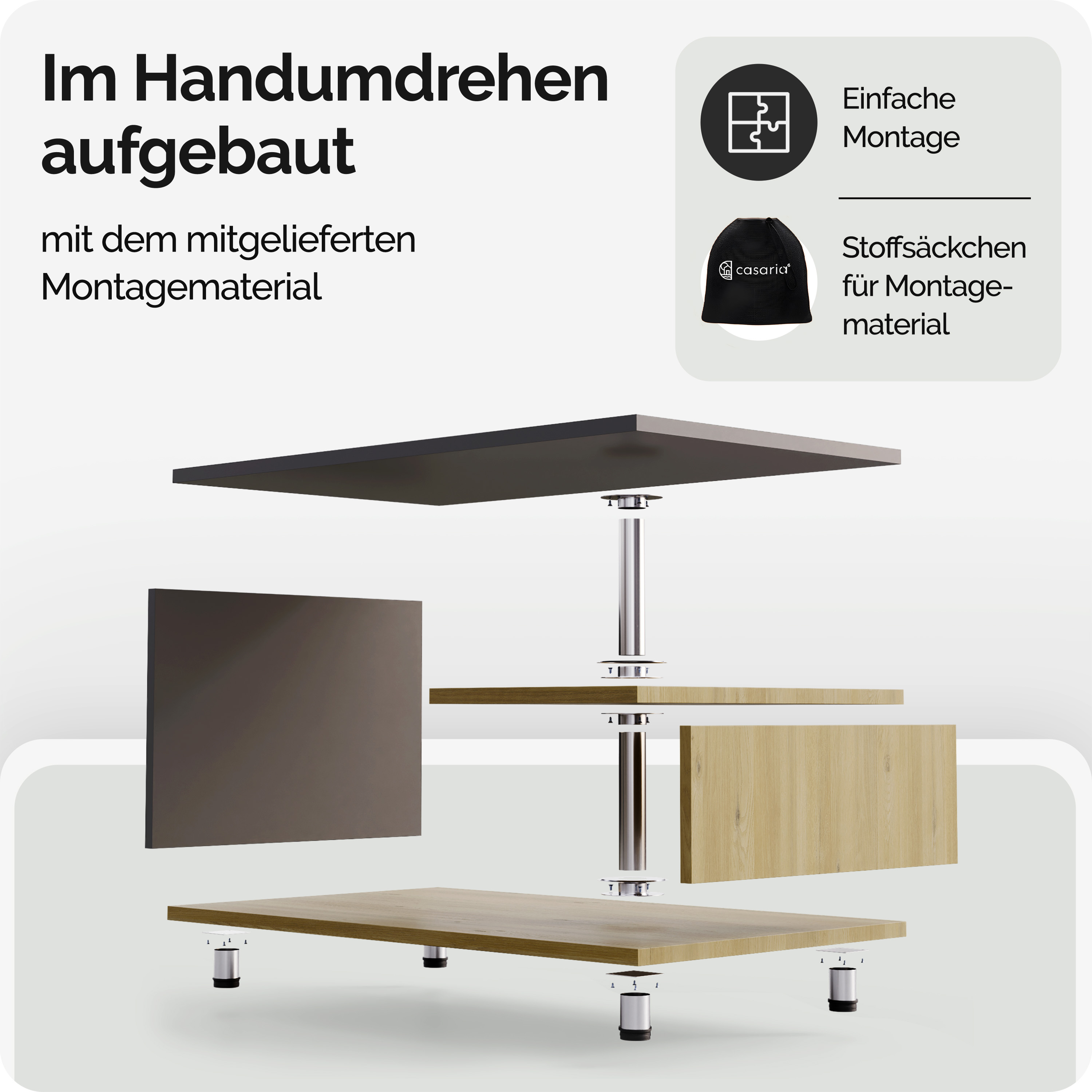 Salontafel\u0020Orlando\u0020Hout\u002FGrijs\u002095x55x50cm
