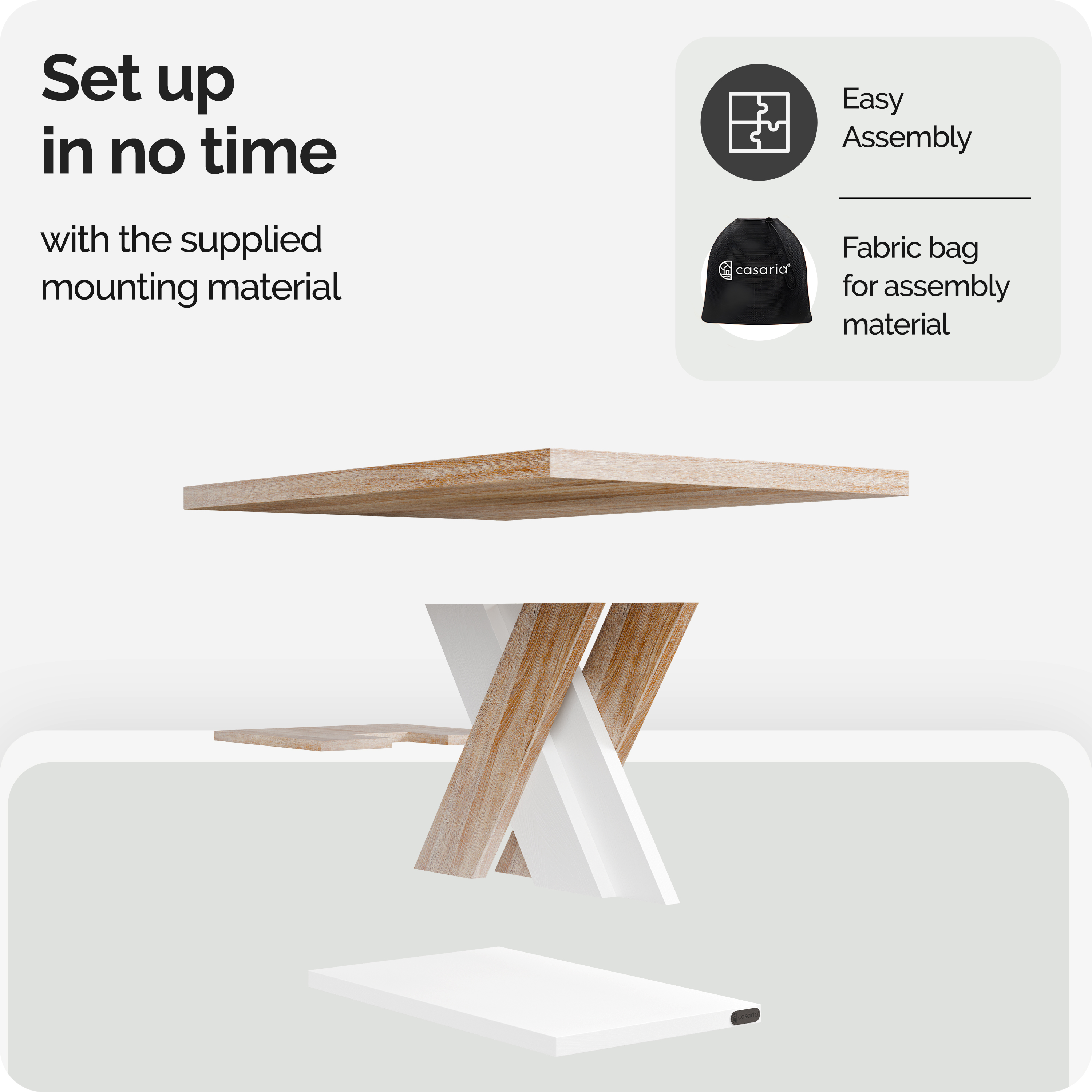 Salontafel\u0020Detroit\u0020Wit\u002FSonoma\u0020Eik\u002090x60x45cm