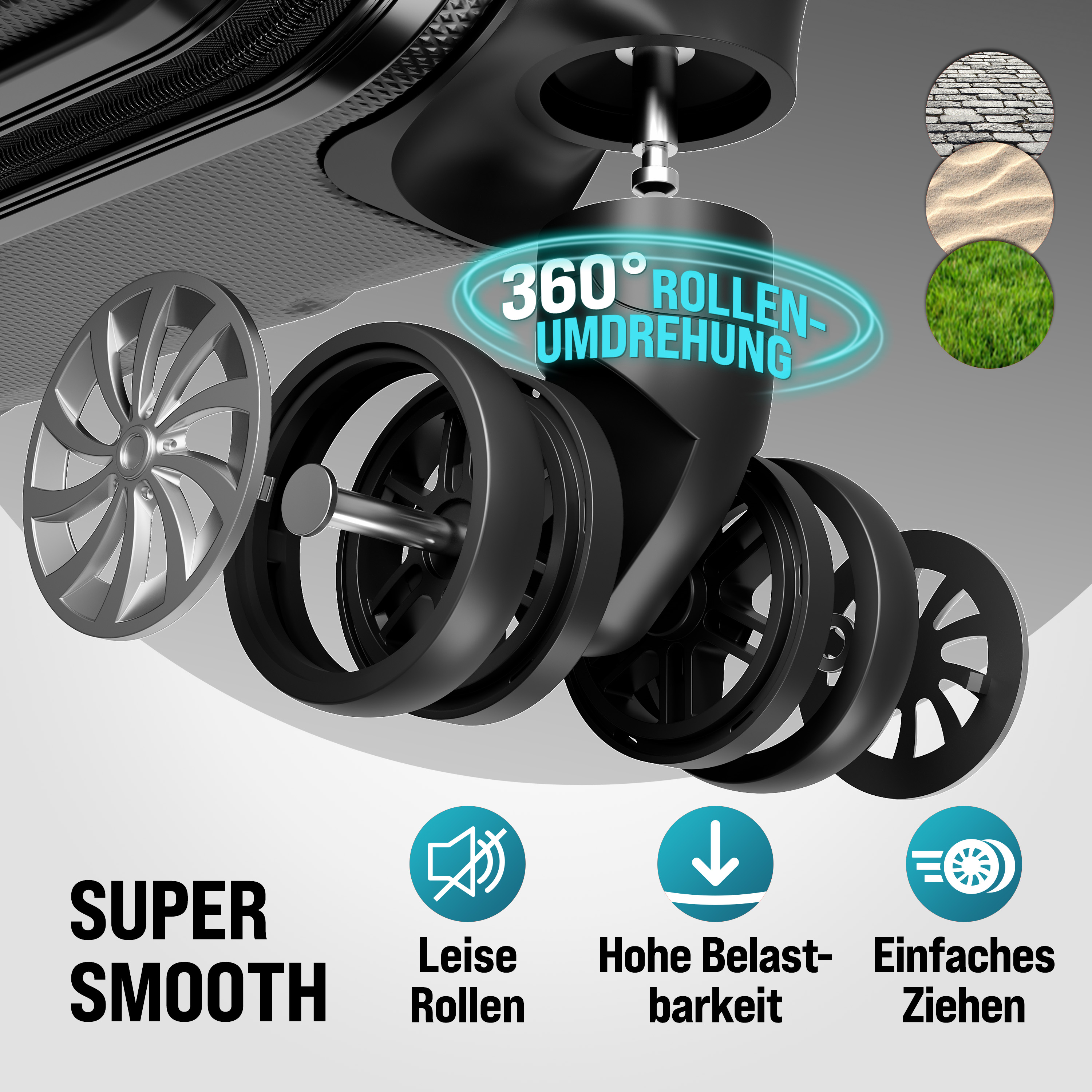 Reiskoffers\u0020Baseline\u00203\u002Ddelige\u0020Zwart\u0020ABS\u0020accessoires