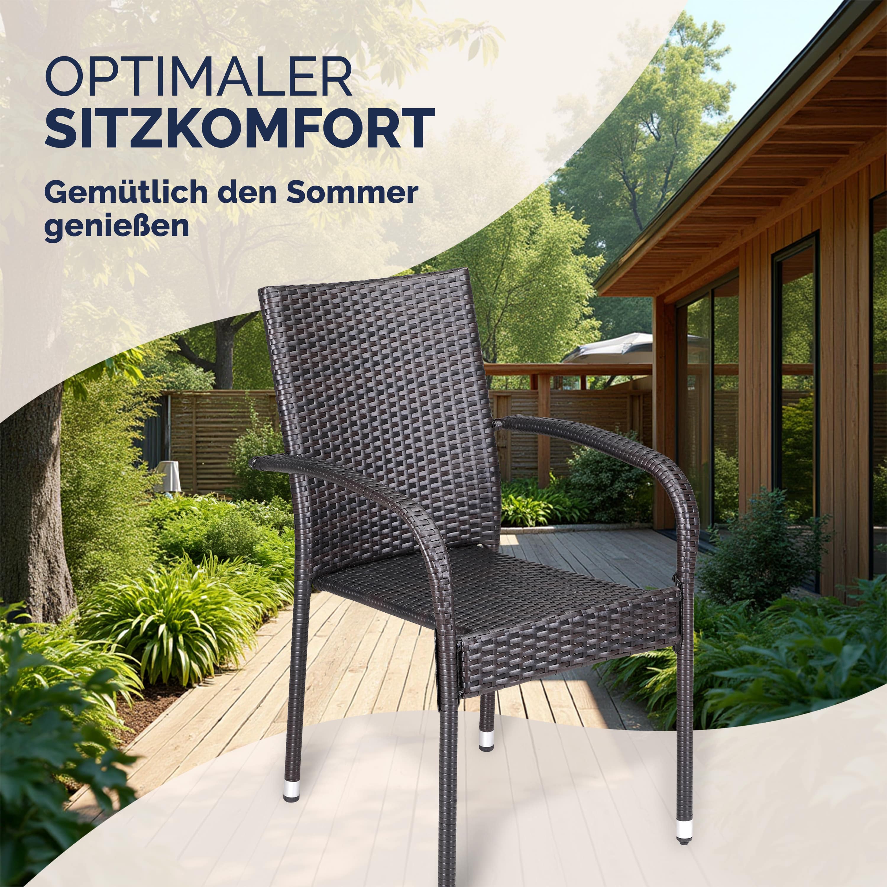 Polyrotan\u0020Tuinstoel\u0020Comfort\u00204\u0020stuks\u0020Bruin