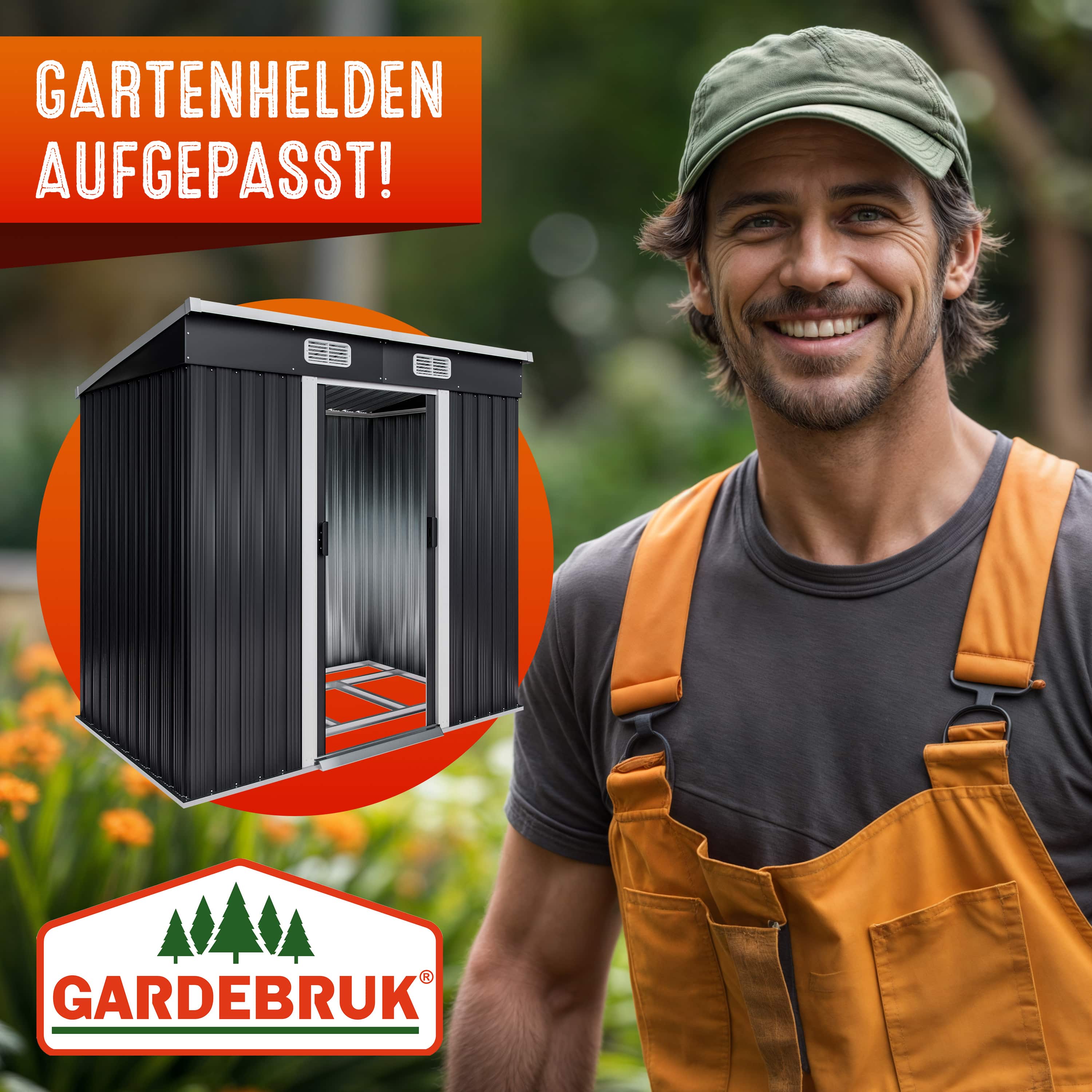 Tuinhuis\u0020Antraciet\u0020Metaal\u0020196x122x182cm