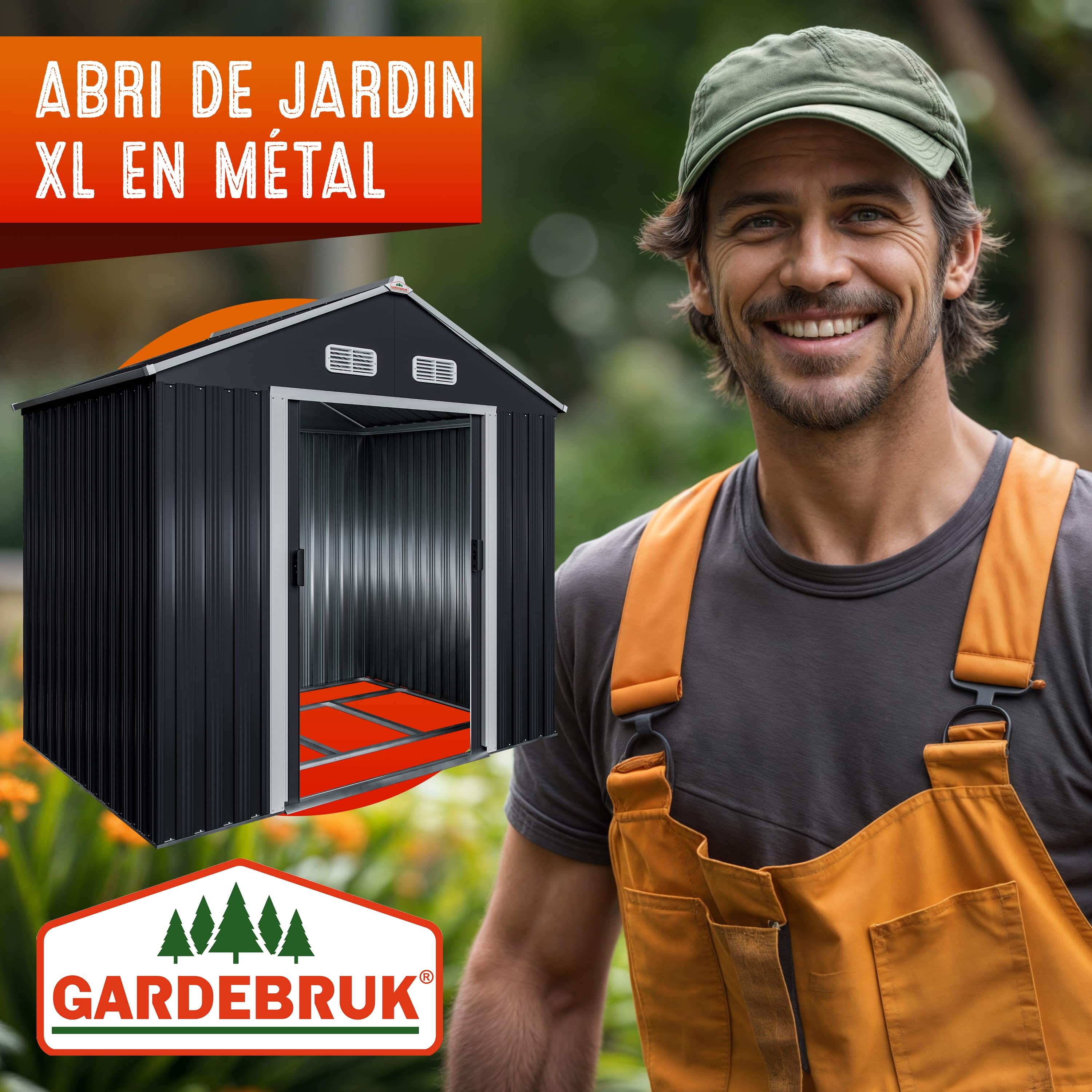 Tuinhuis\u0020XL\u0020Antraciet\u0020Metaal\u0020190x135x200cm\u0020Fundament
