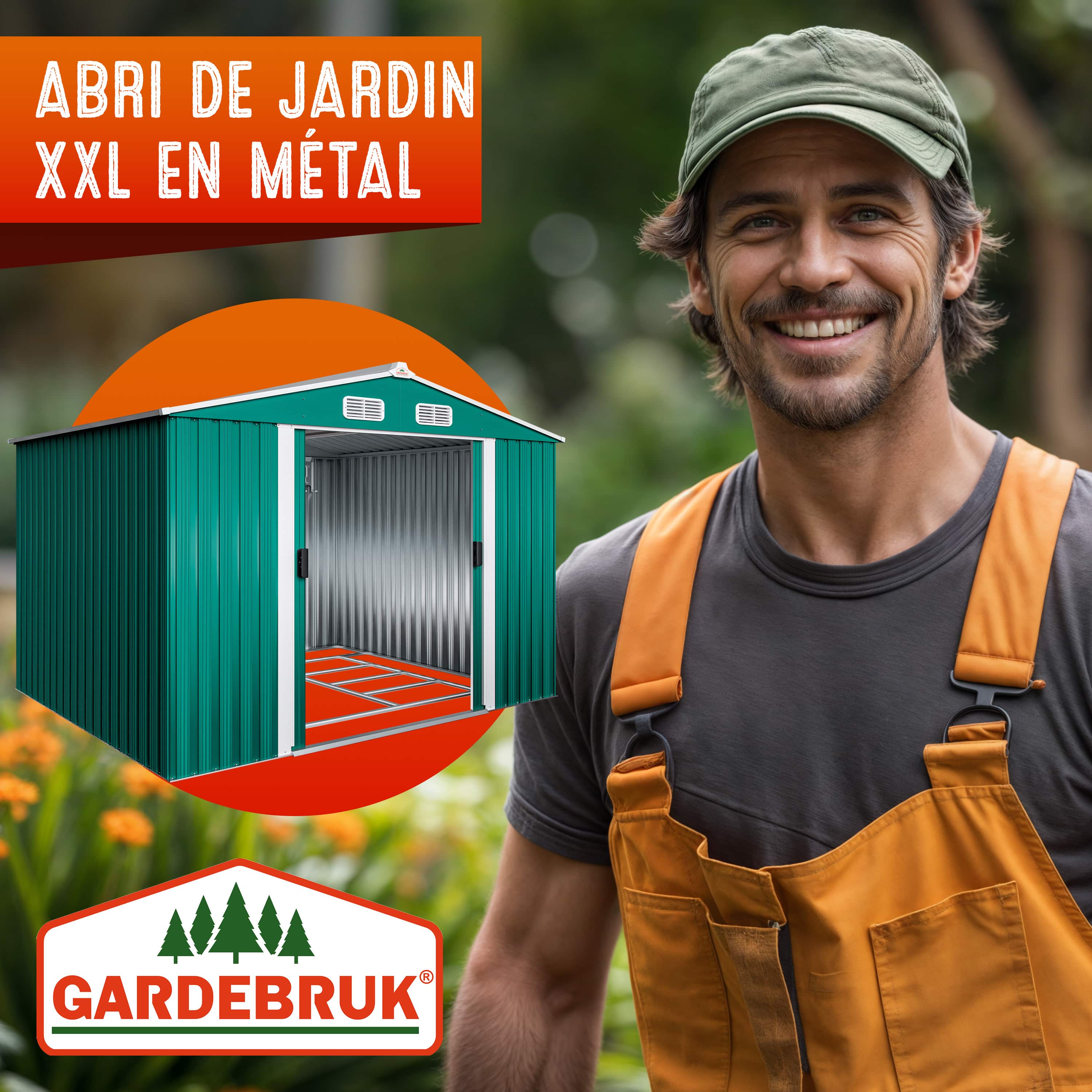 Tuinhuis\u0020Groen\u0020Metaal\u0020260x205x180cm