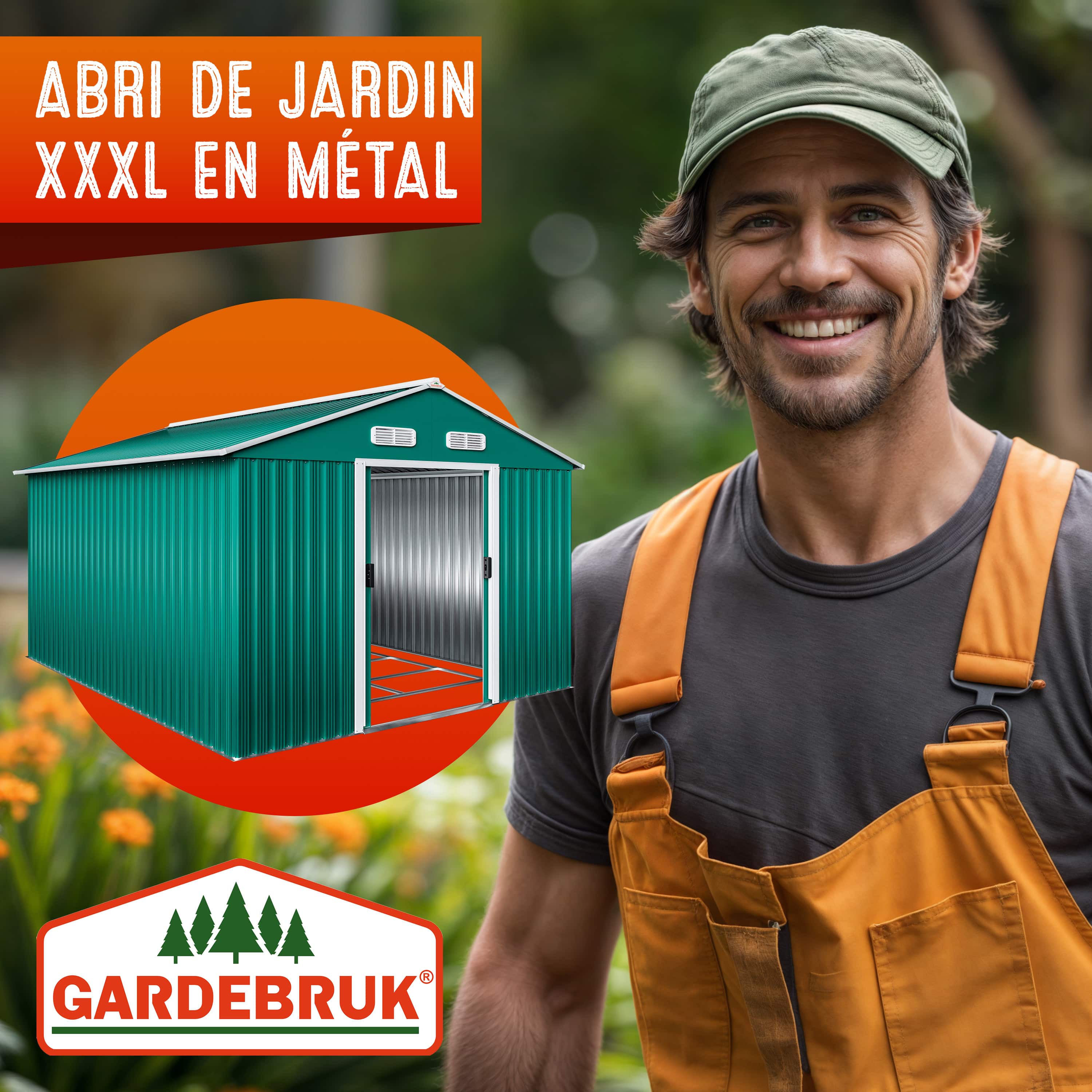 Tuinhuis\u0020Groen\u0020Metaal\u0020260x315x180cm
