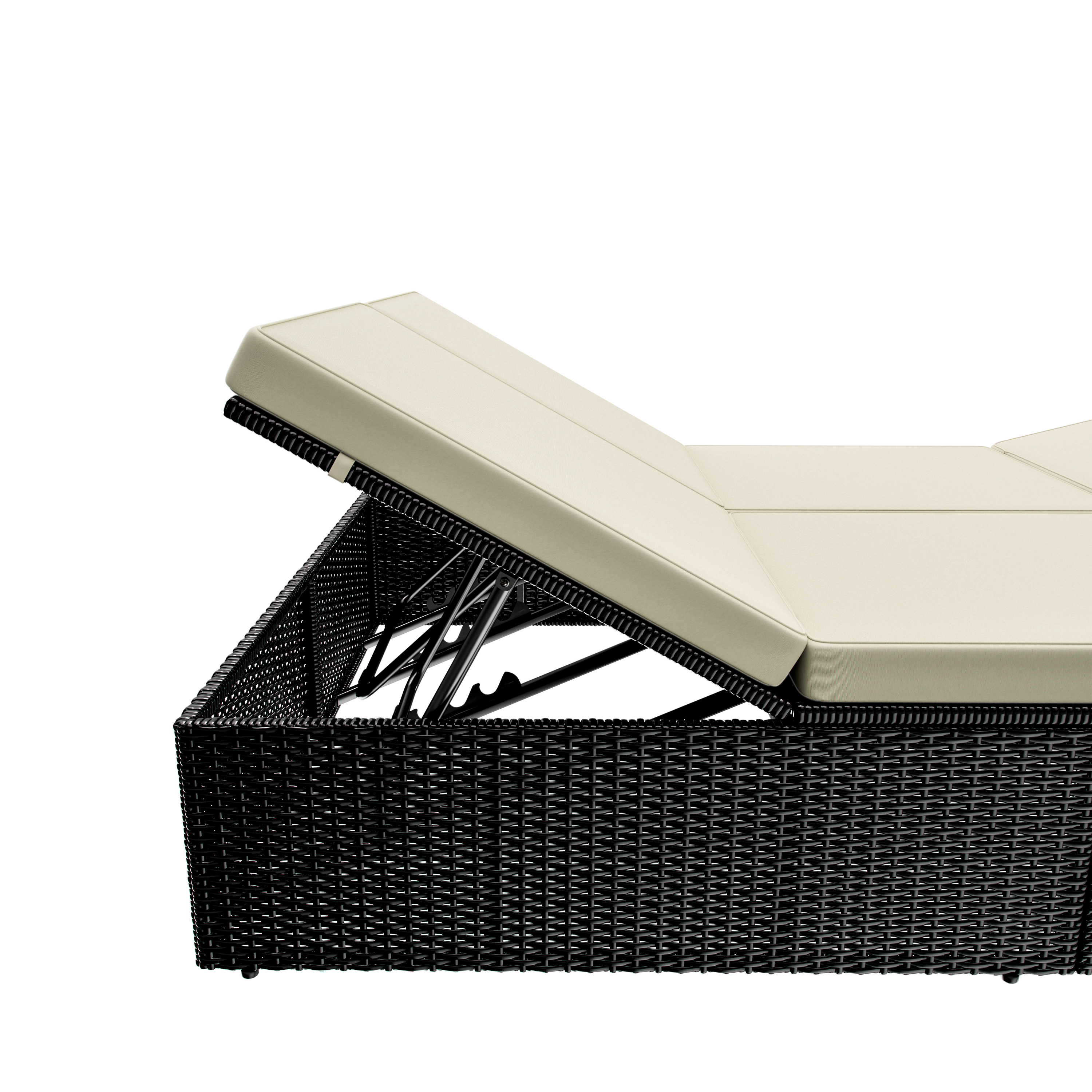 Polyrotan\u0020ligbed\u0020Zwart\u002FCr\u00E8me\u0020200x115x33cm Polyrotan\u0020ligbed\u0020Zwart\u002FCr\u00E8me\u0020200x115x33cm