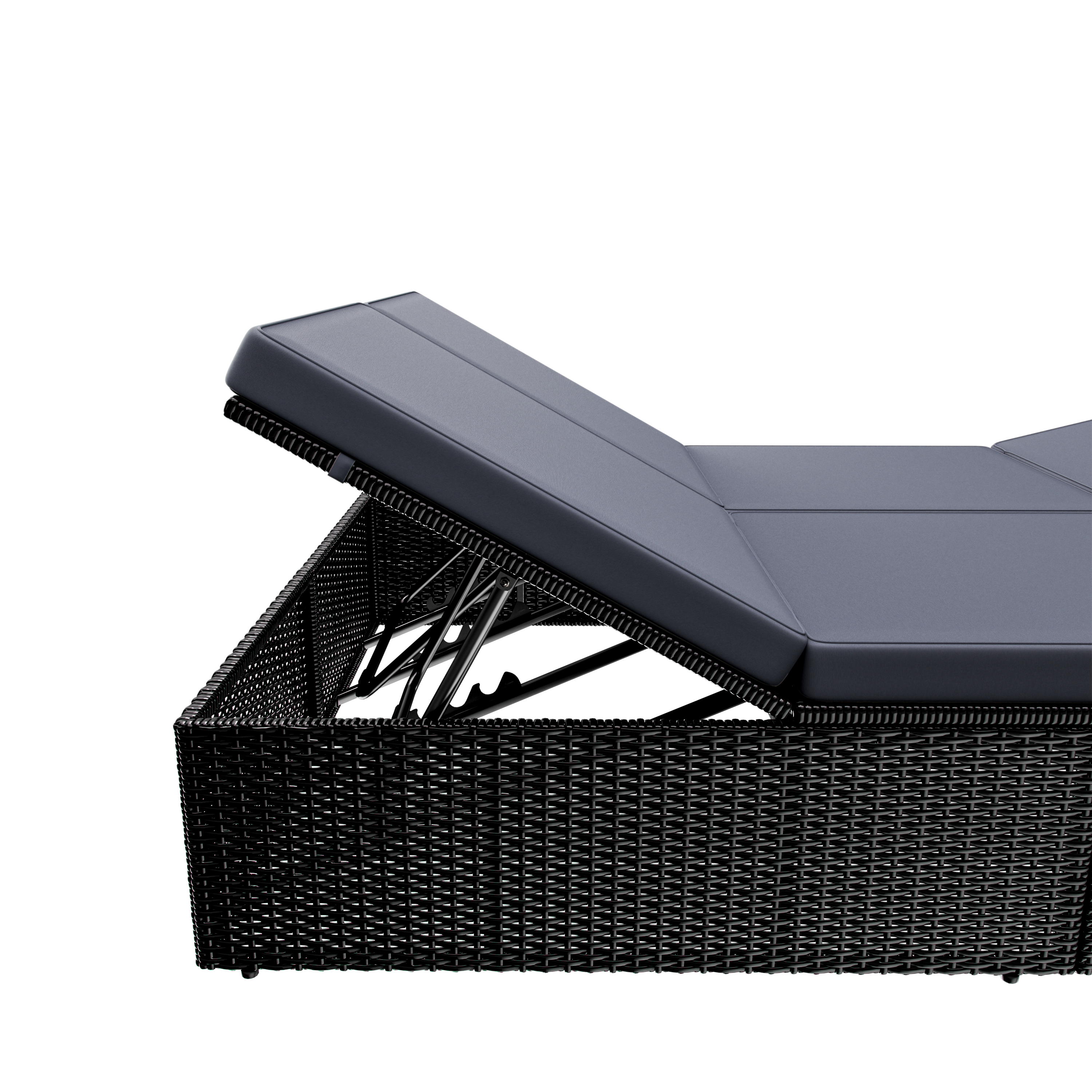 Polyrotan\u0020ligbed\u0020Zwart\u002FAntraciet\u0020200x115x33cm