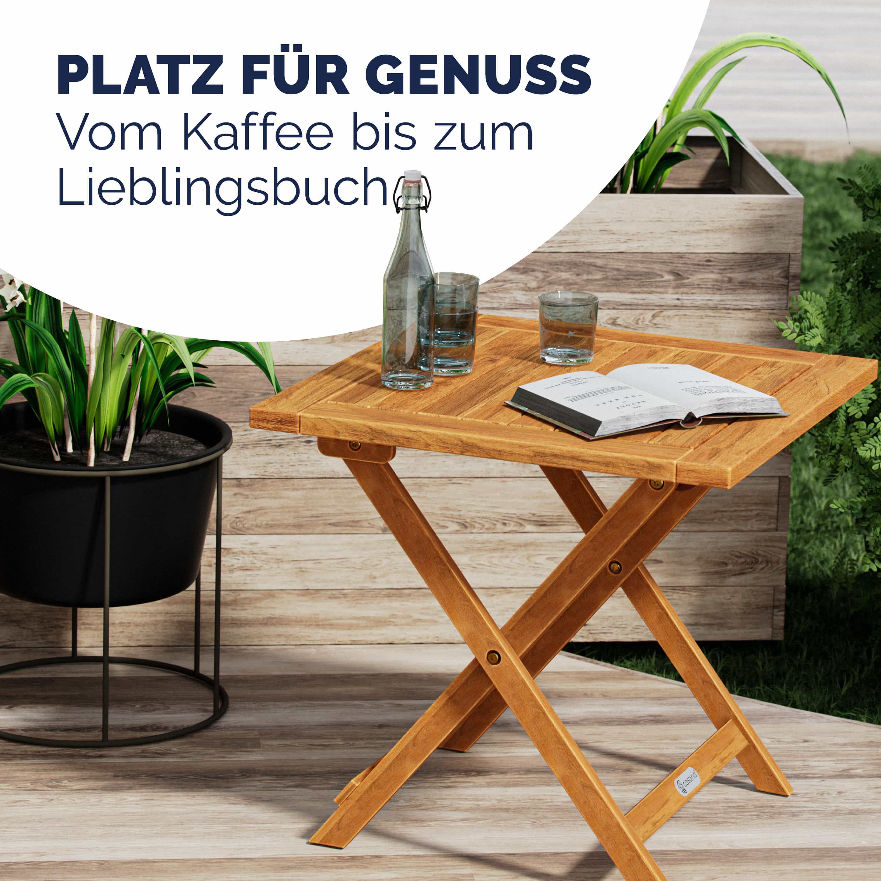 Bijzettafel\u0020Acaciahout\u002046x46cm\u0020Inklapbaar