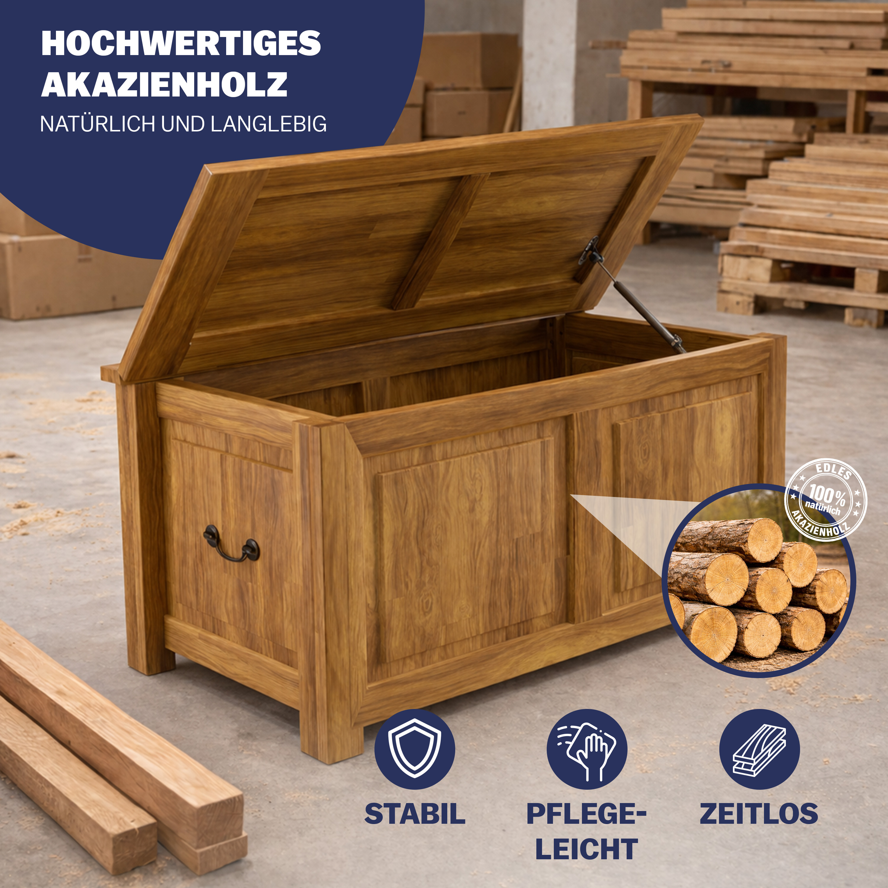 Opbergkist\u0020Bruin\u0020Acaciahout\u002085x44x48cm Opbergkist\u0020Bruin\u0020Acaciahout\u002085x44x48cm