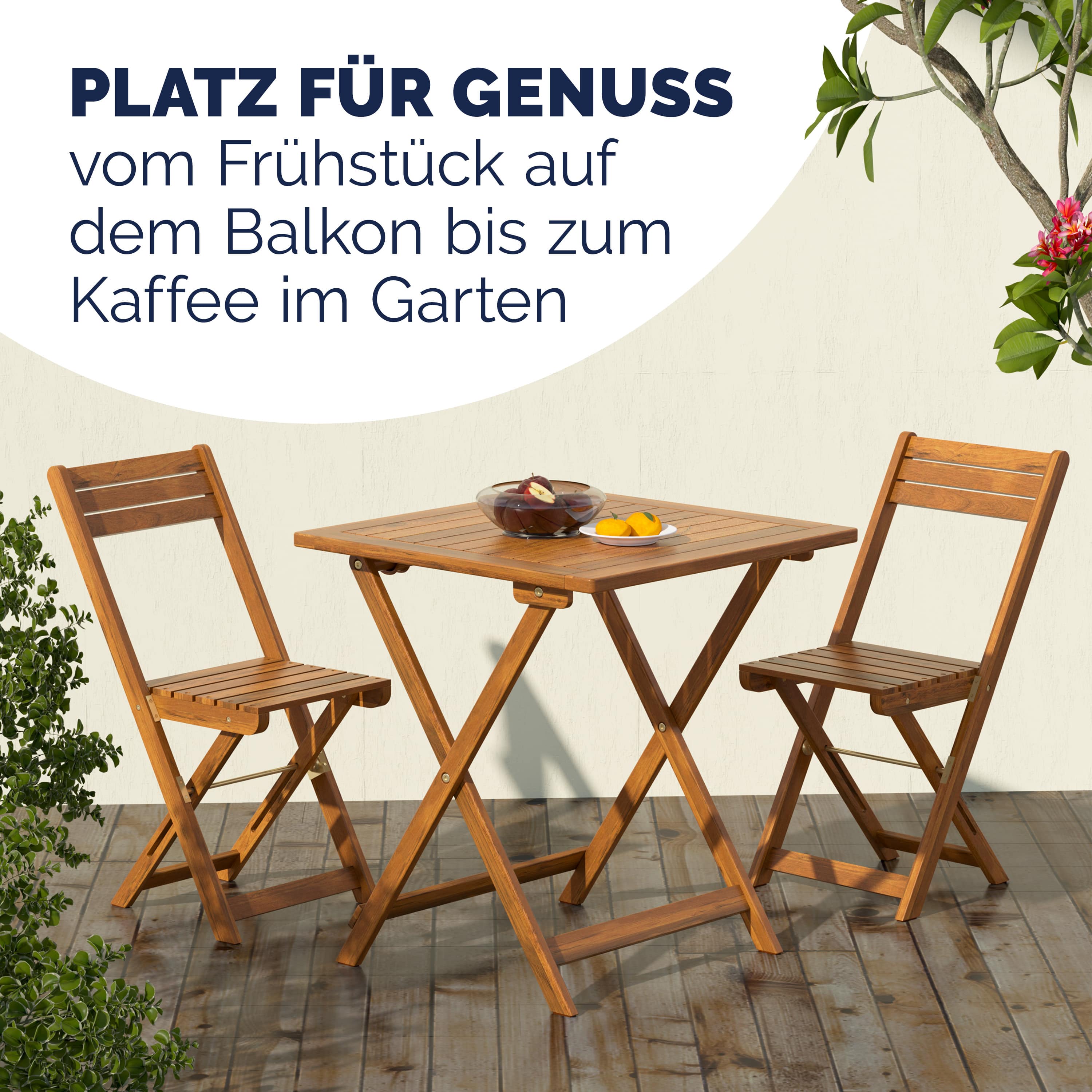 Tuinset\u00203\u002Ddelig\u0020Acaciahout\u0020Inklapbaar