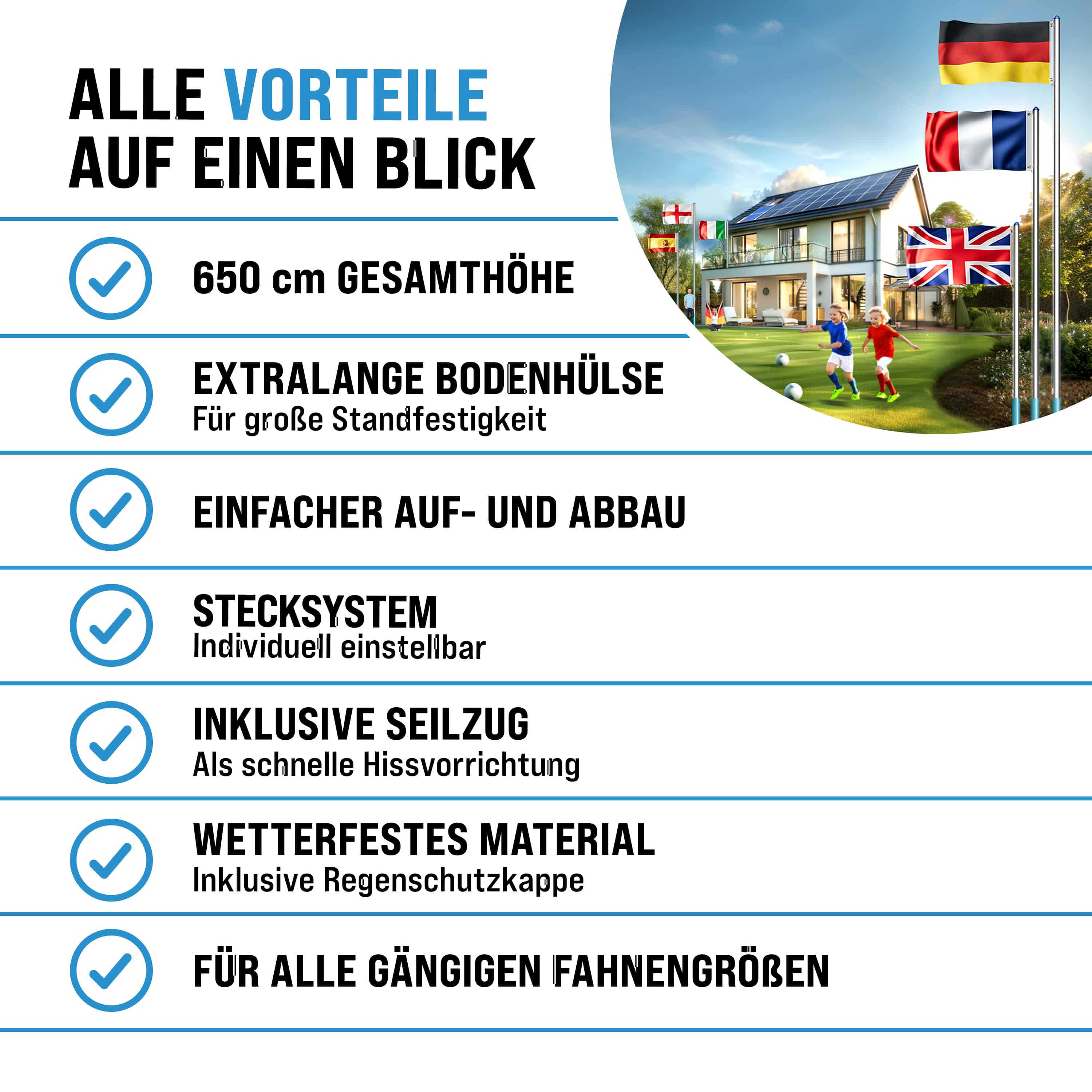 Aluminium\u0020vlaggenmast\u0020650cm\u0020incl\u0020Duitsland\u0020vlag