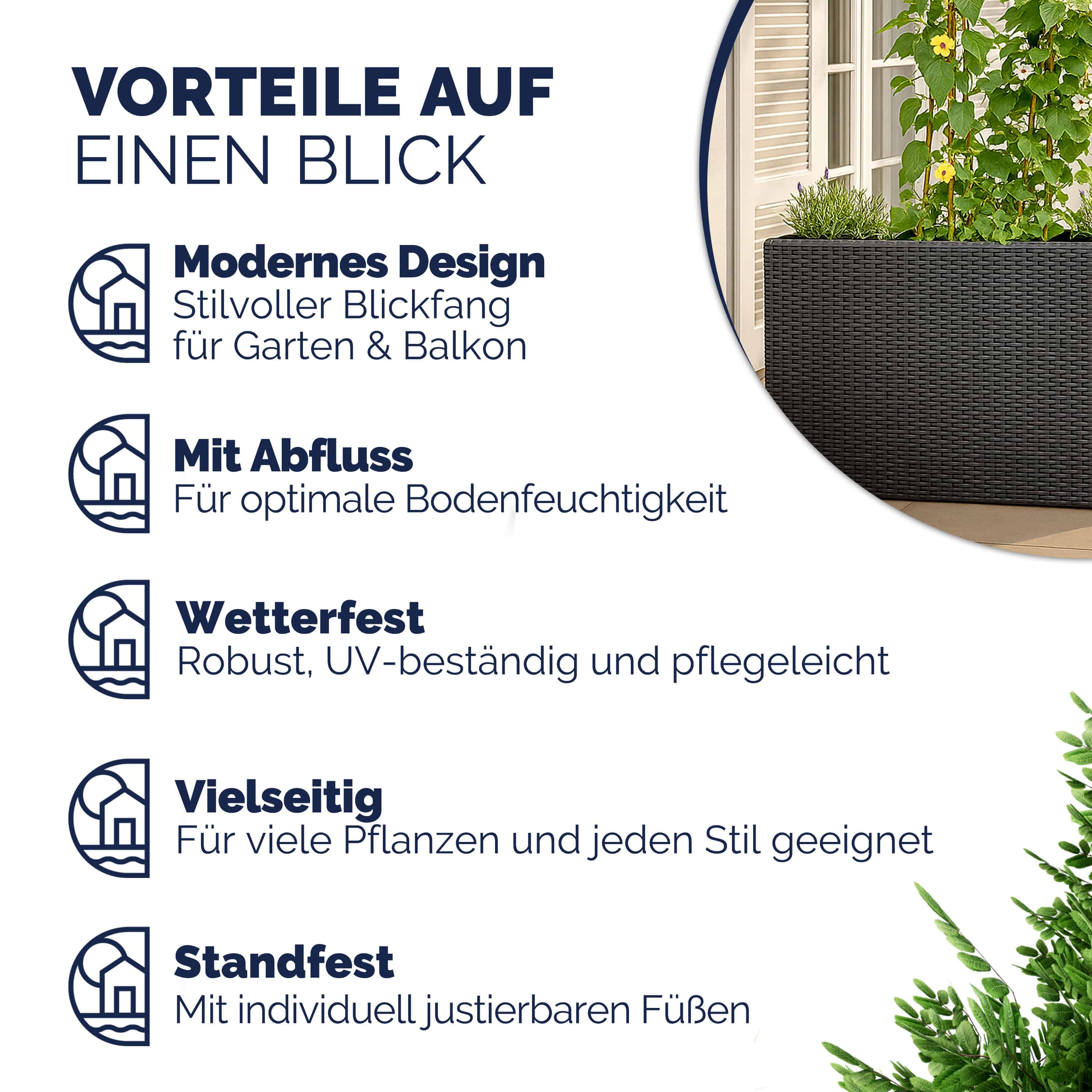Polyrattan\u0020Bloempot\u0020Zwart\u002095x27x60cm Polyrattan\u0020Bloempot\u0020Zwart\u002095x27x60cm